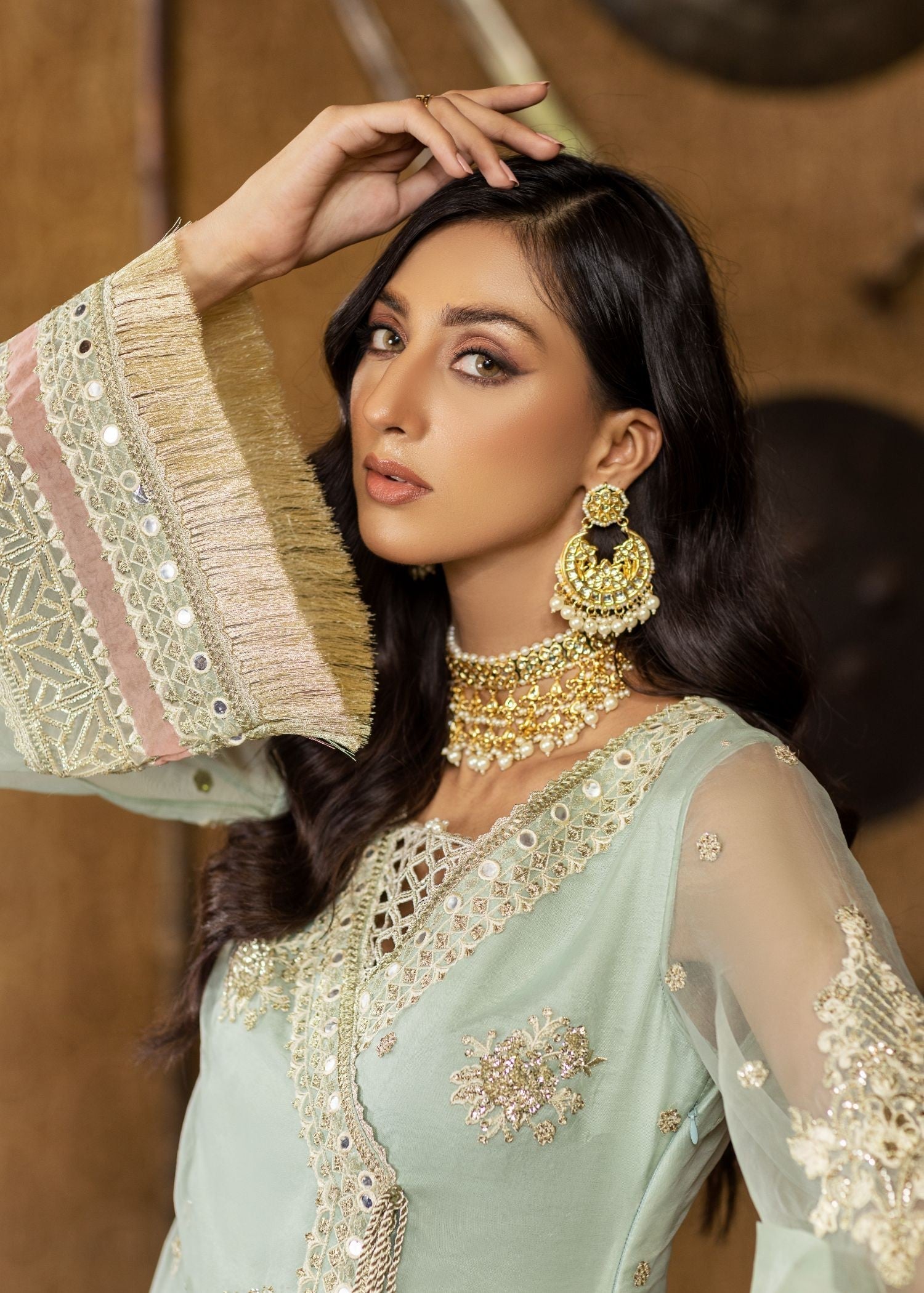 Meem Designs Aanchal Ice Green 08 Women 4pcs