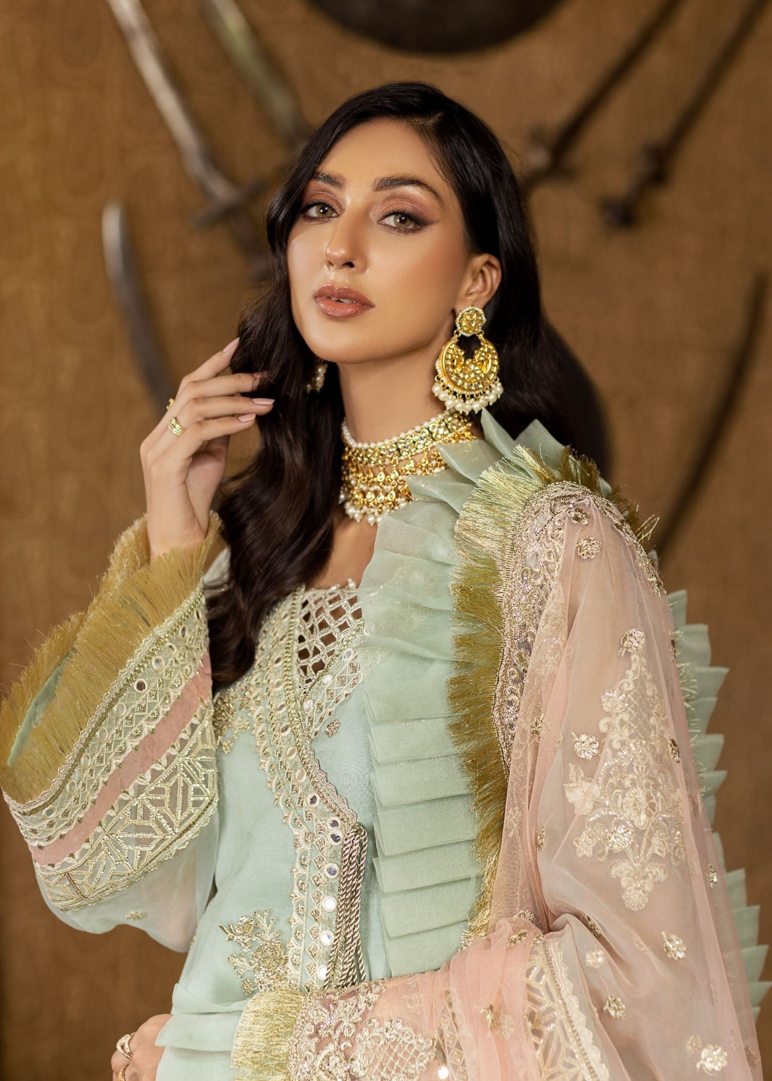 Meem Designs Aanchal Ice Green 08 Women 4pcs