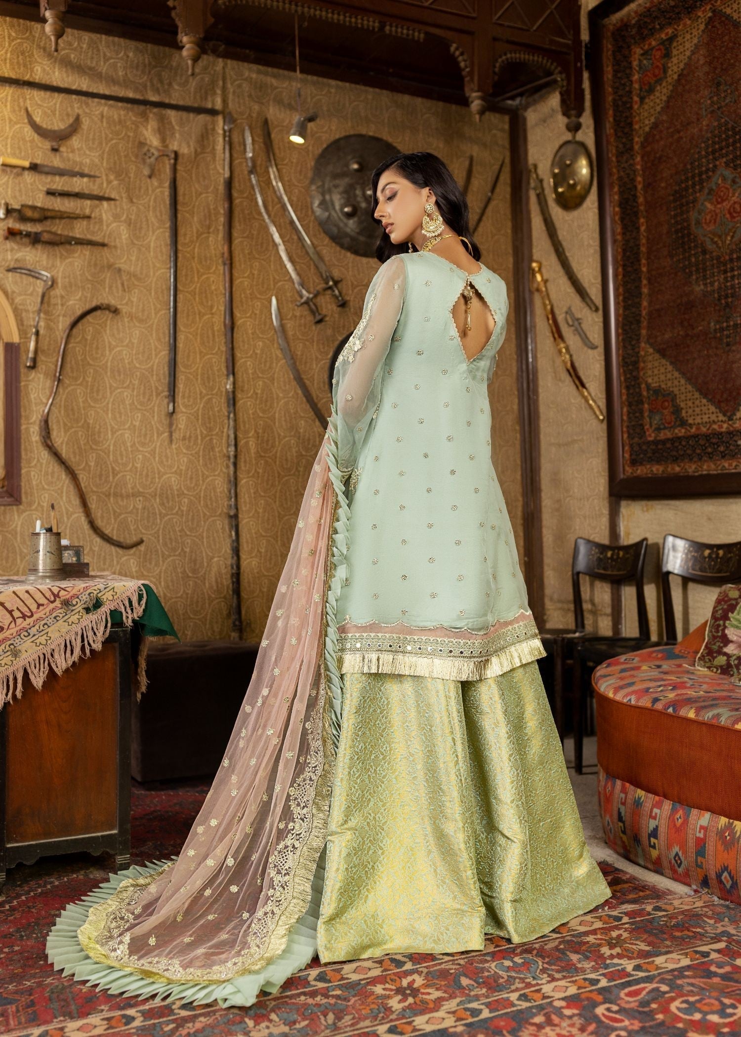 Meem Designs Aanchal Ice Green 08 Women 4pcs