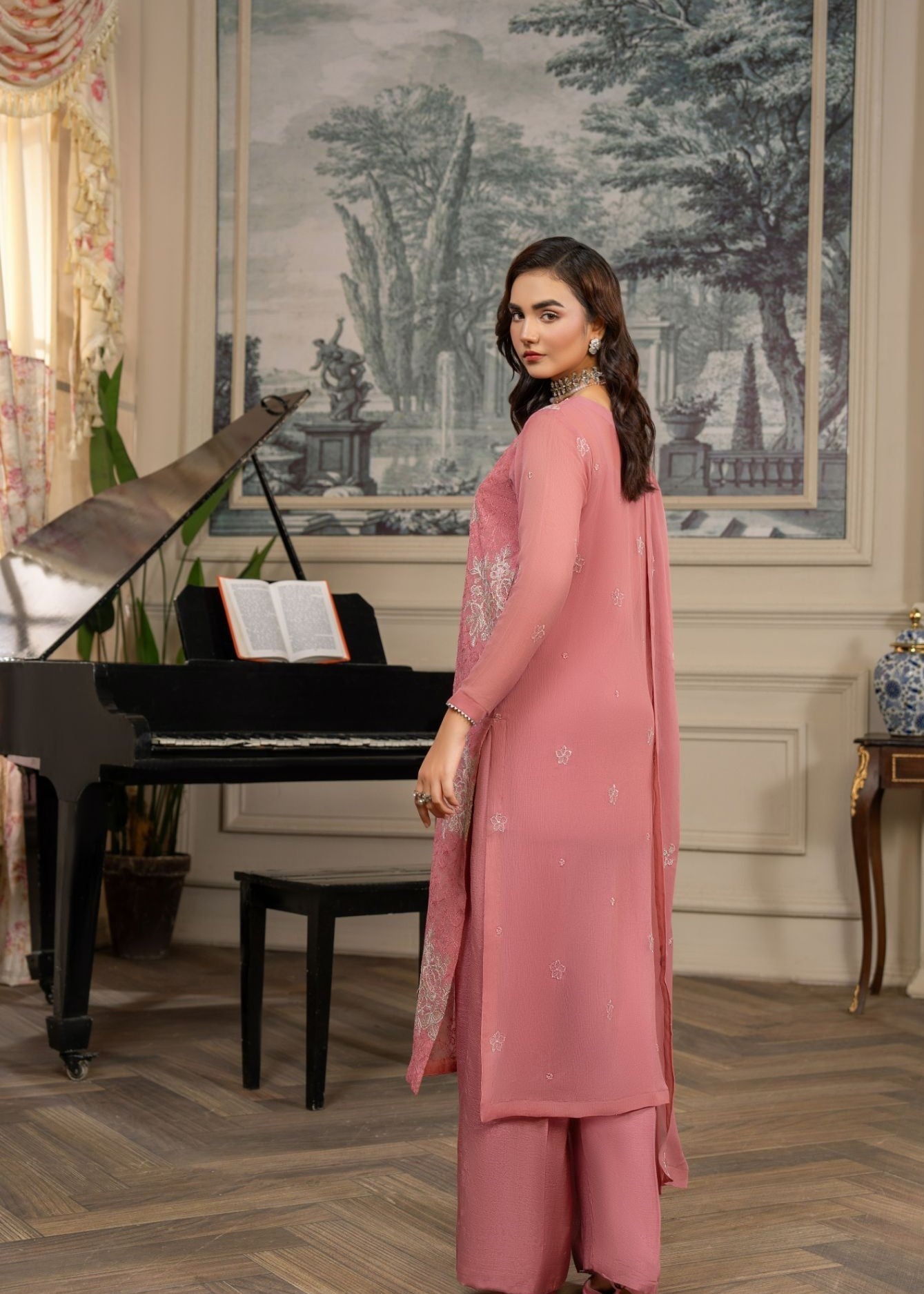 Hemstitch Blush Pink Women 3pcs