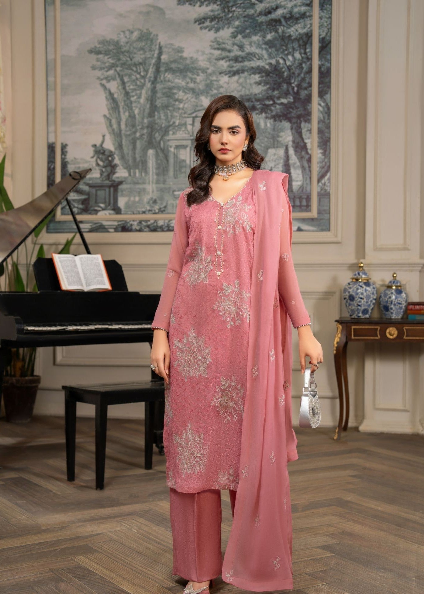 Hemstitch Blush Pink Women 3pcs