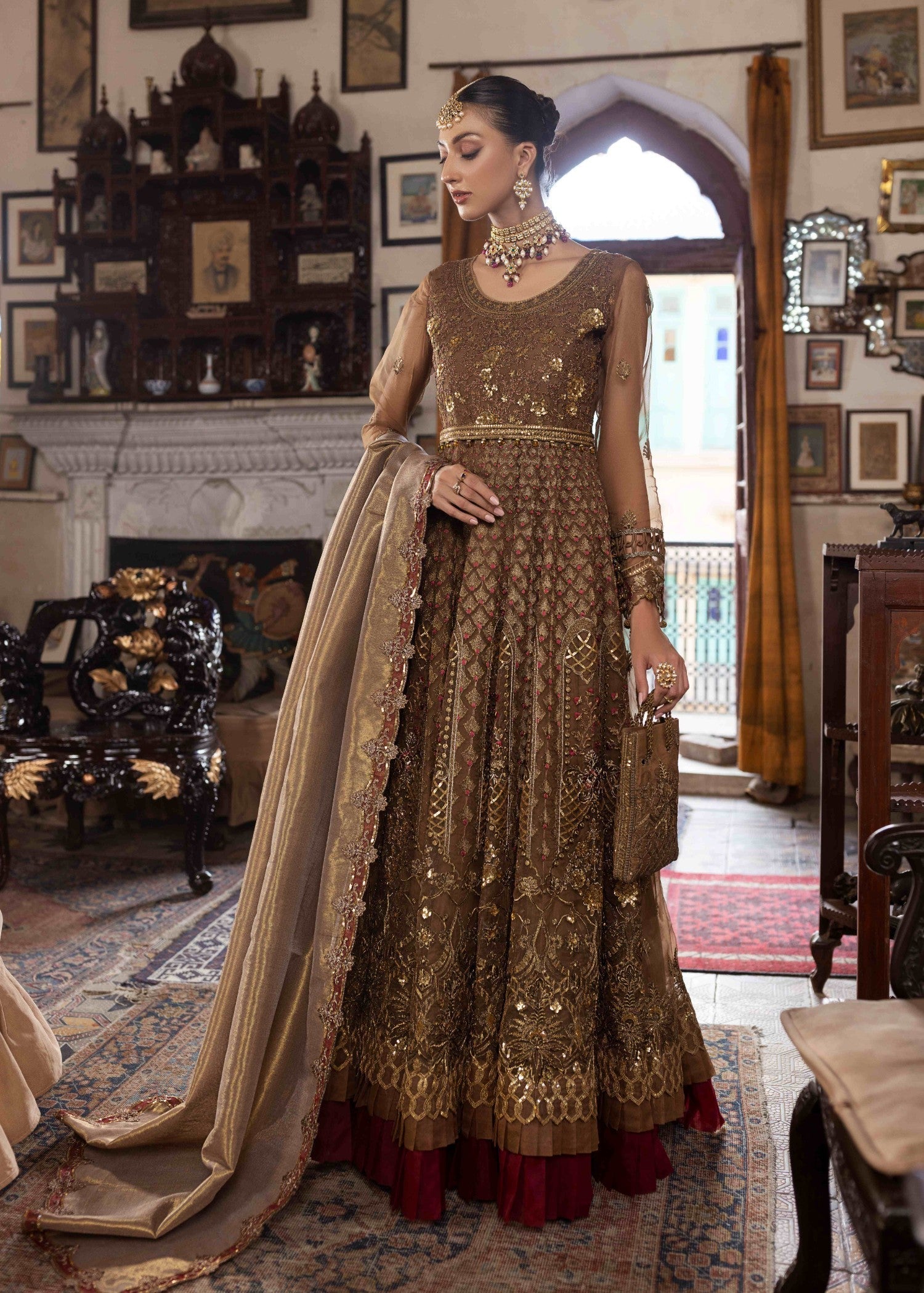 Meem Designs Aanchal Brown 06 Women 4pcs