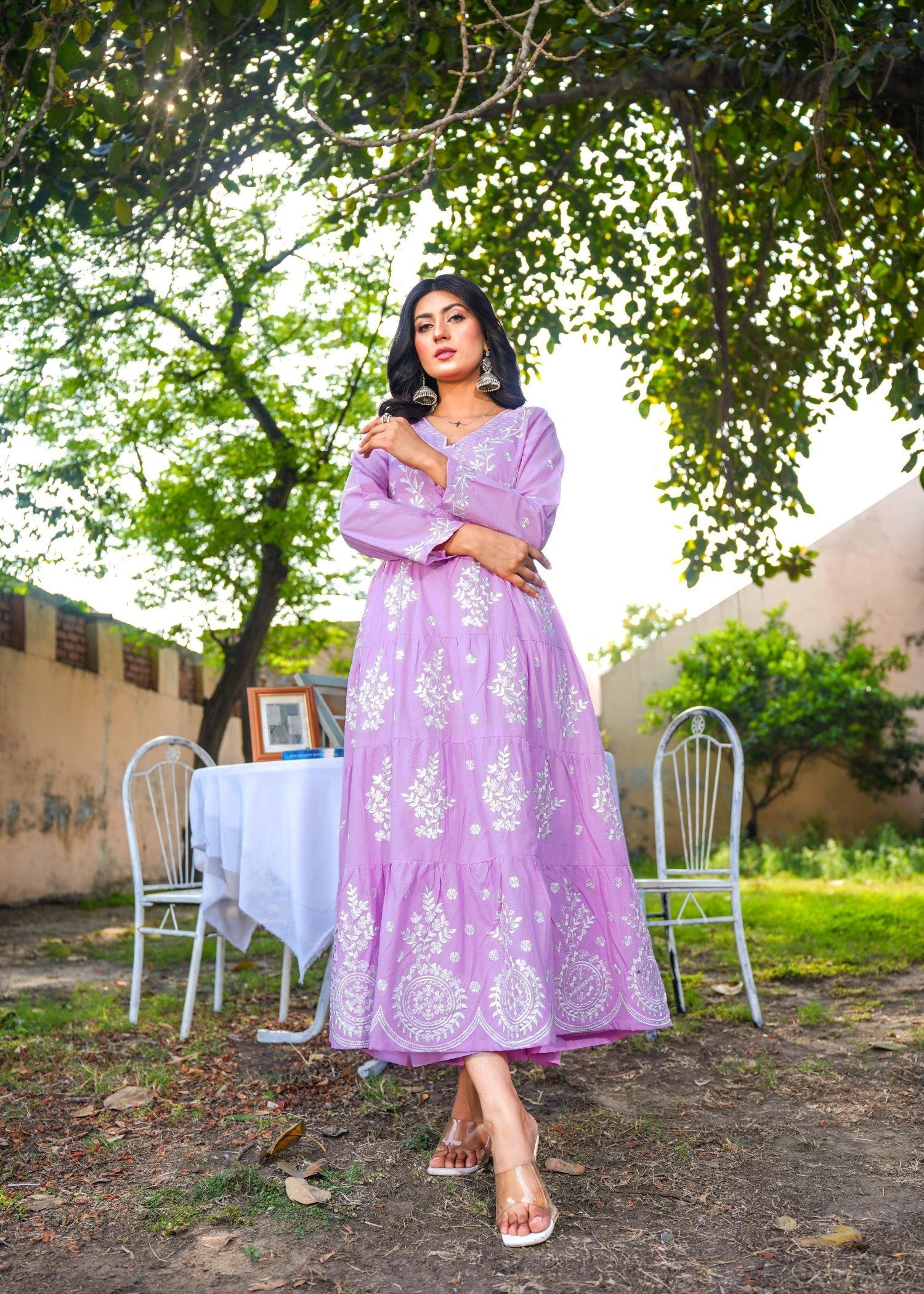 Akhrot Clothing Lilac Perfection Frock Women 2pcs