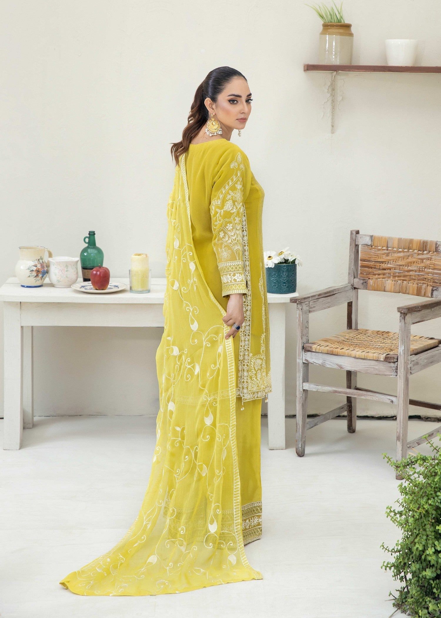 Pehnawa By Bin Akram’s Green Whispers Chiffon Women 3pcs