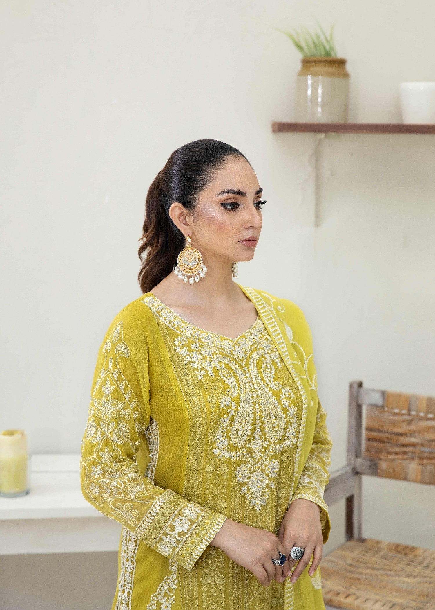 Pehnawa By Bin Akram’s Green Whispers Chiffon Women 3pcs