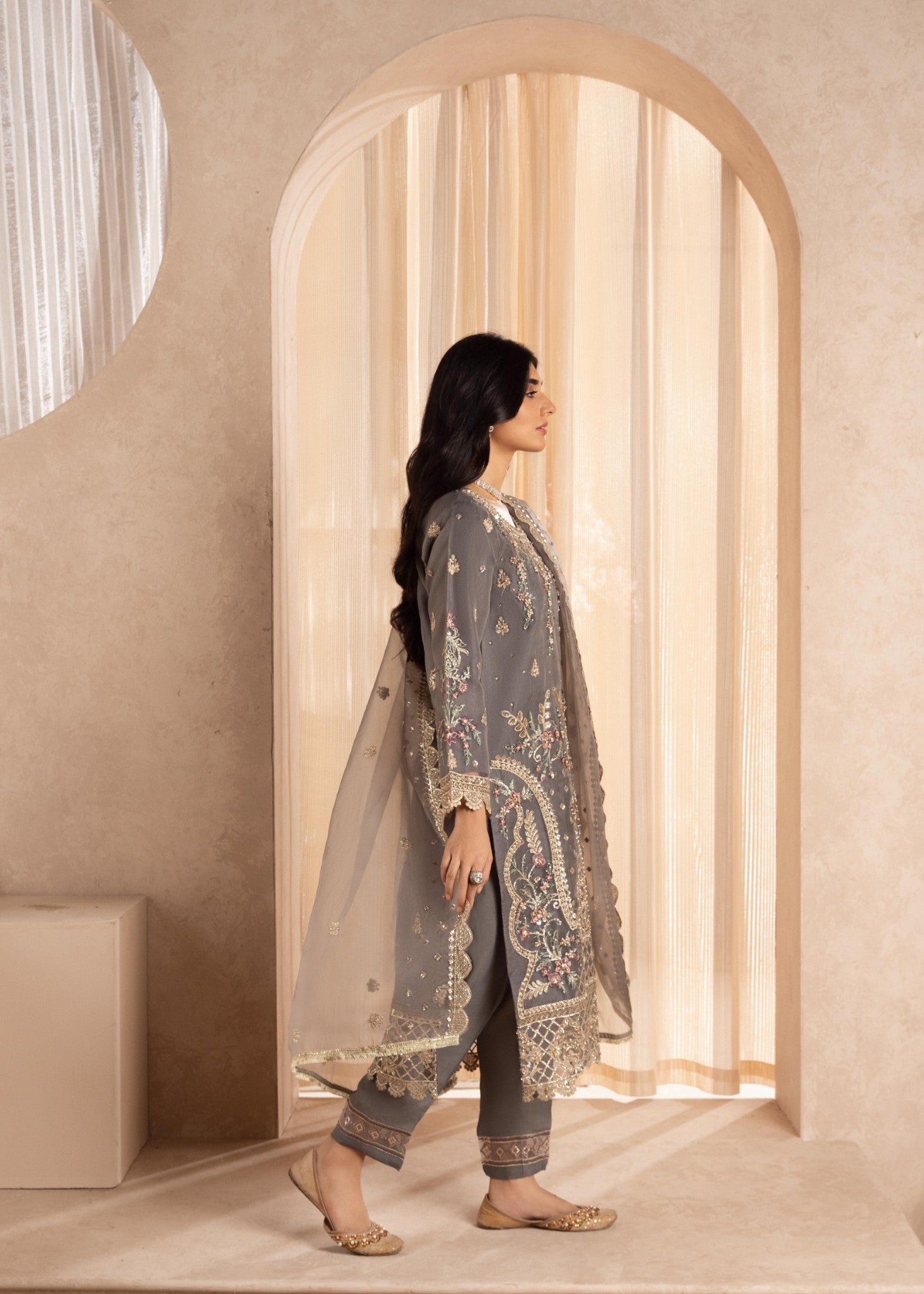 Zebaye Zareen US 568 steal grey Women 3pcs