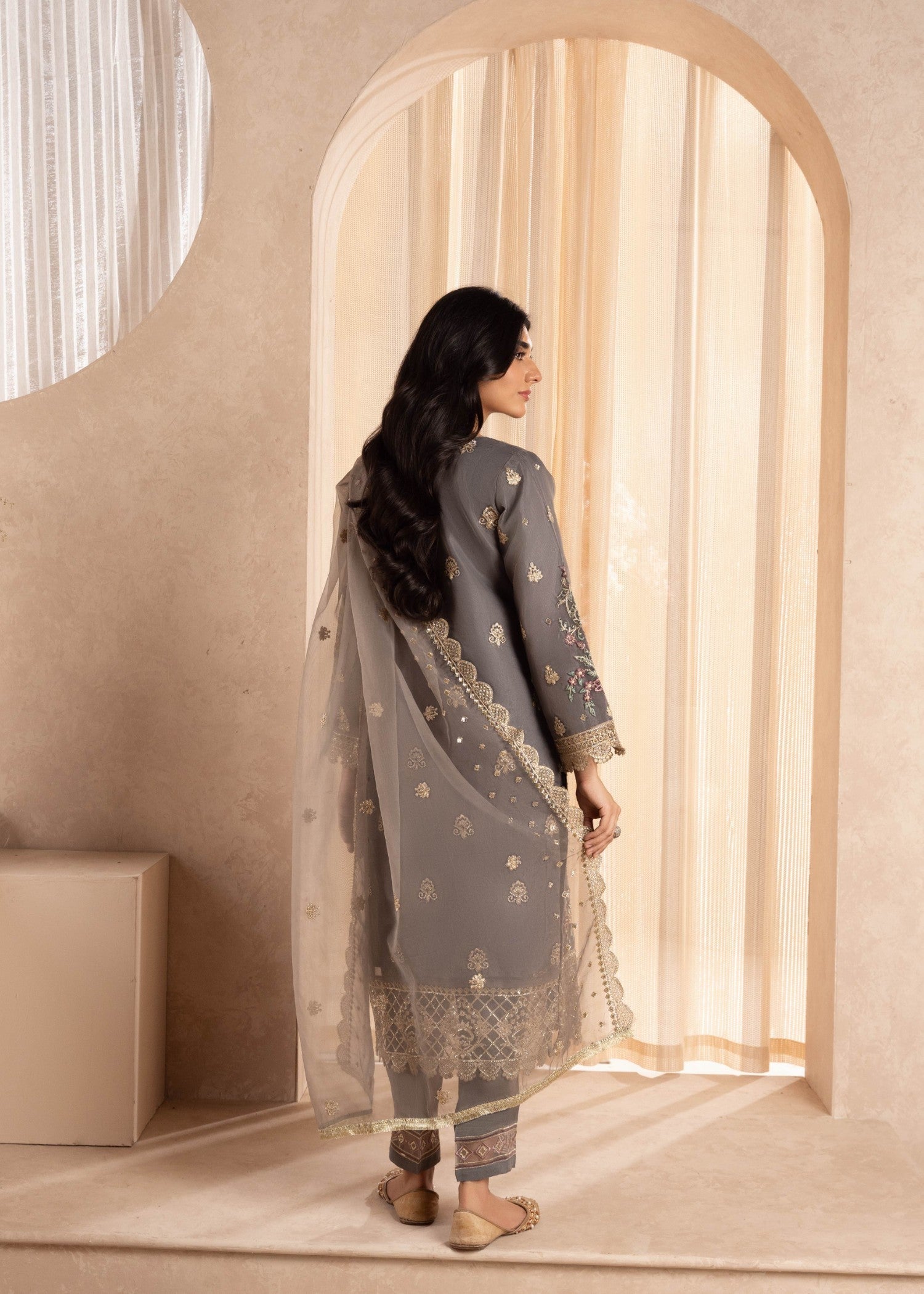 Zebaye Zareen US 568 steal grey Women 3pcs