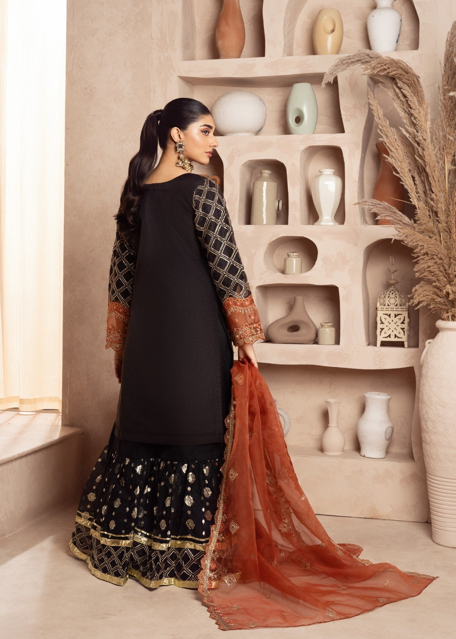 Zebaye Zardozi US 558 Rust black(sb) Women 3pcs