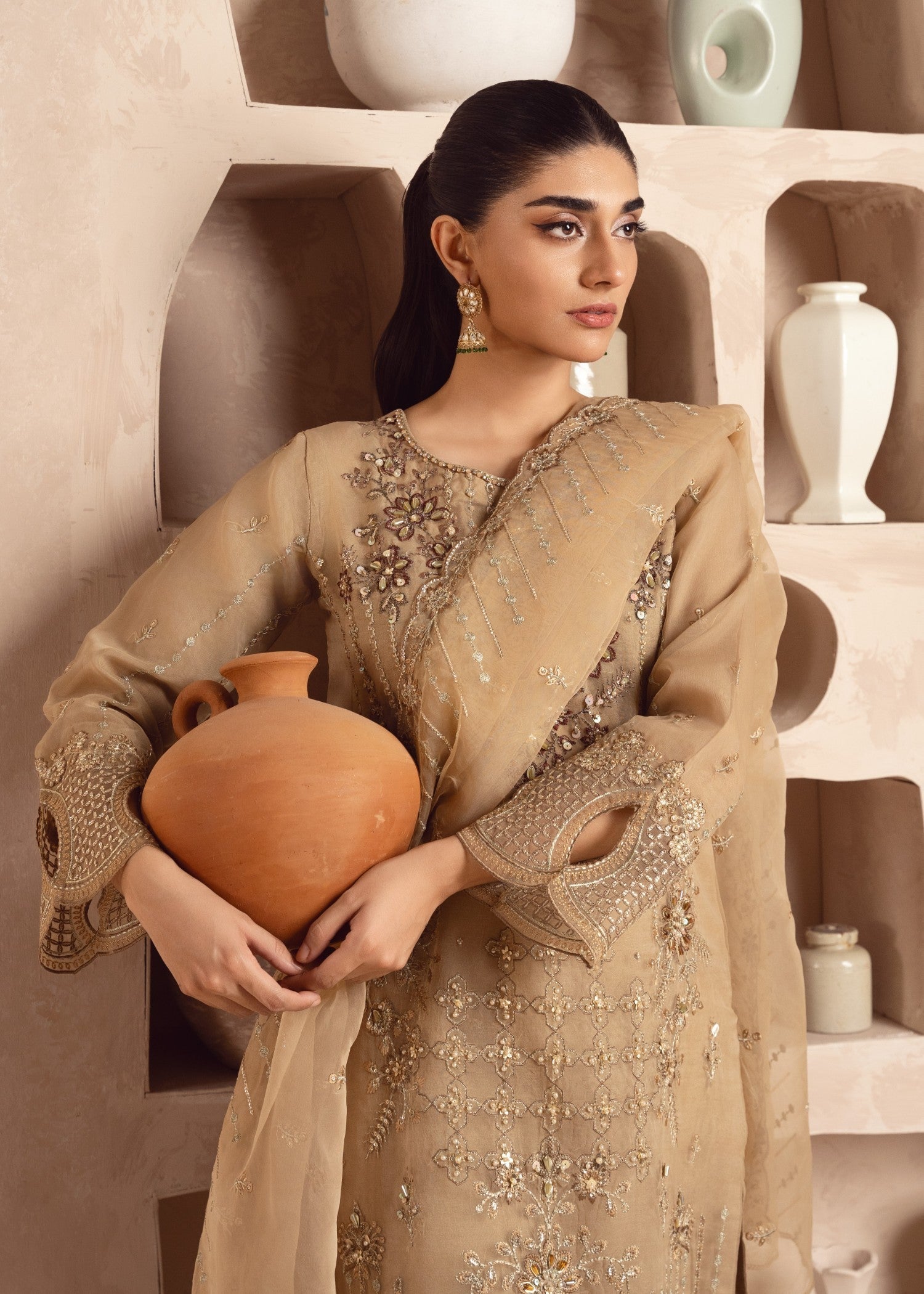 Zebaye Zardozi US 587 Coffee(SB) Women 3pcs