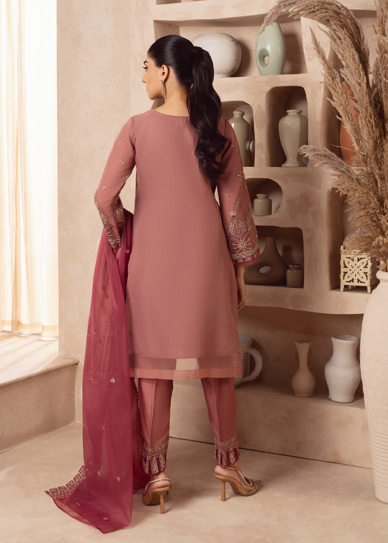 Zebaye Zardozi US 573 mauve pink(SB) Women 3pcs