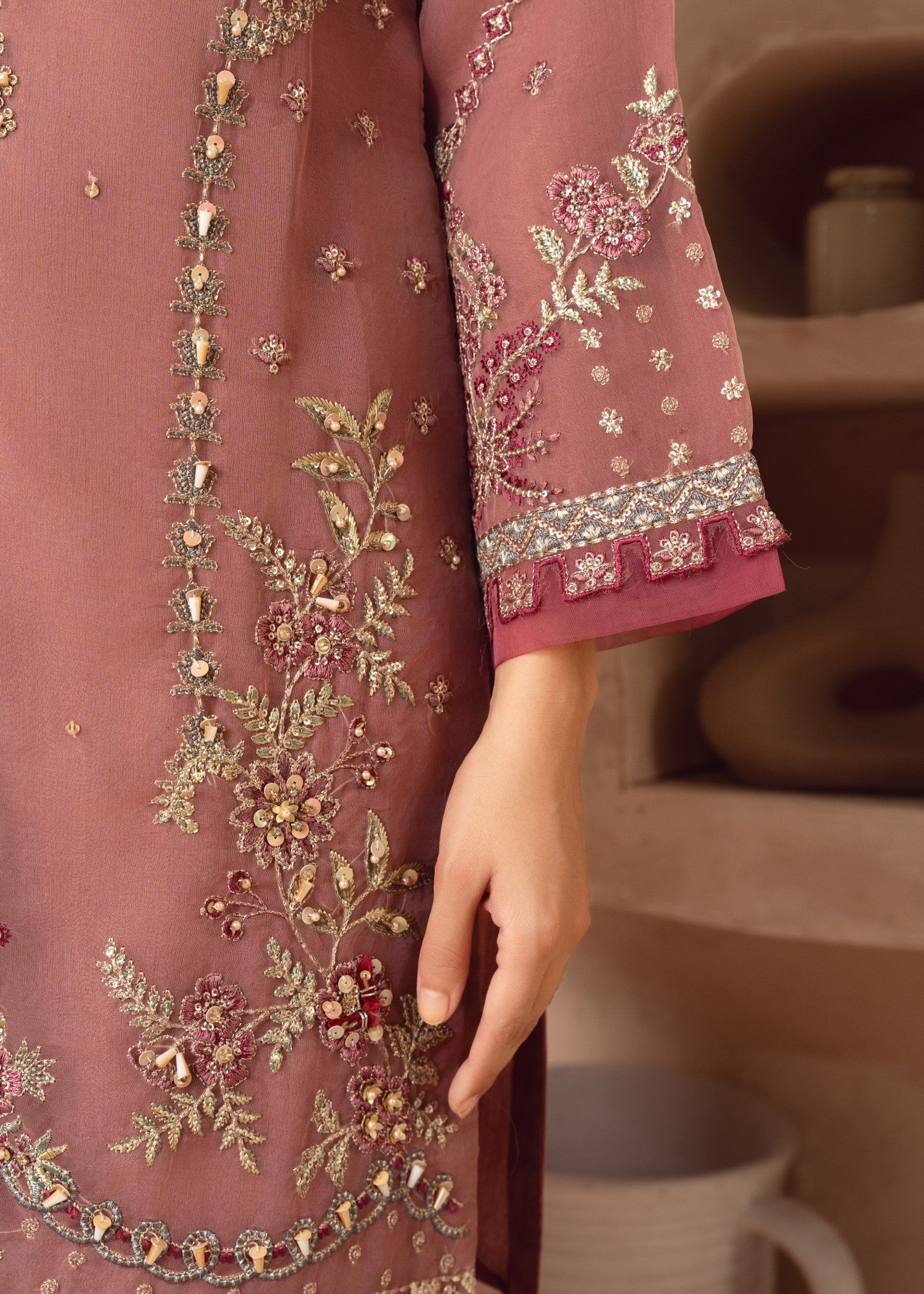 Zebaye Zardozi US 573 mauve pink(SB) Women 3pcs