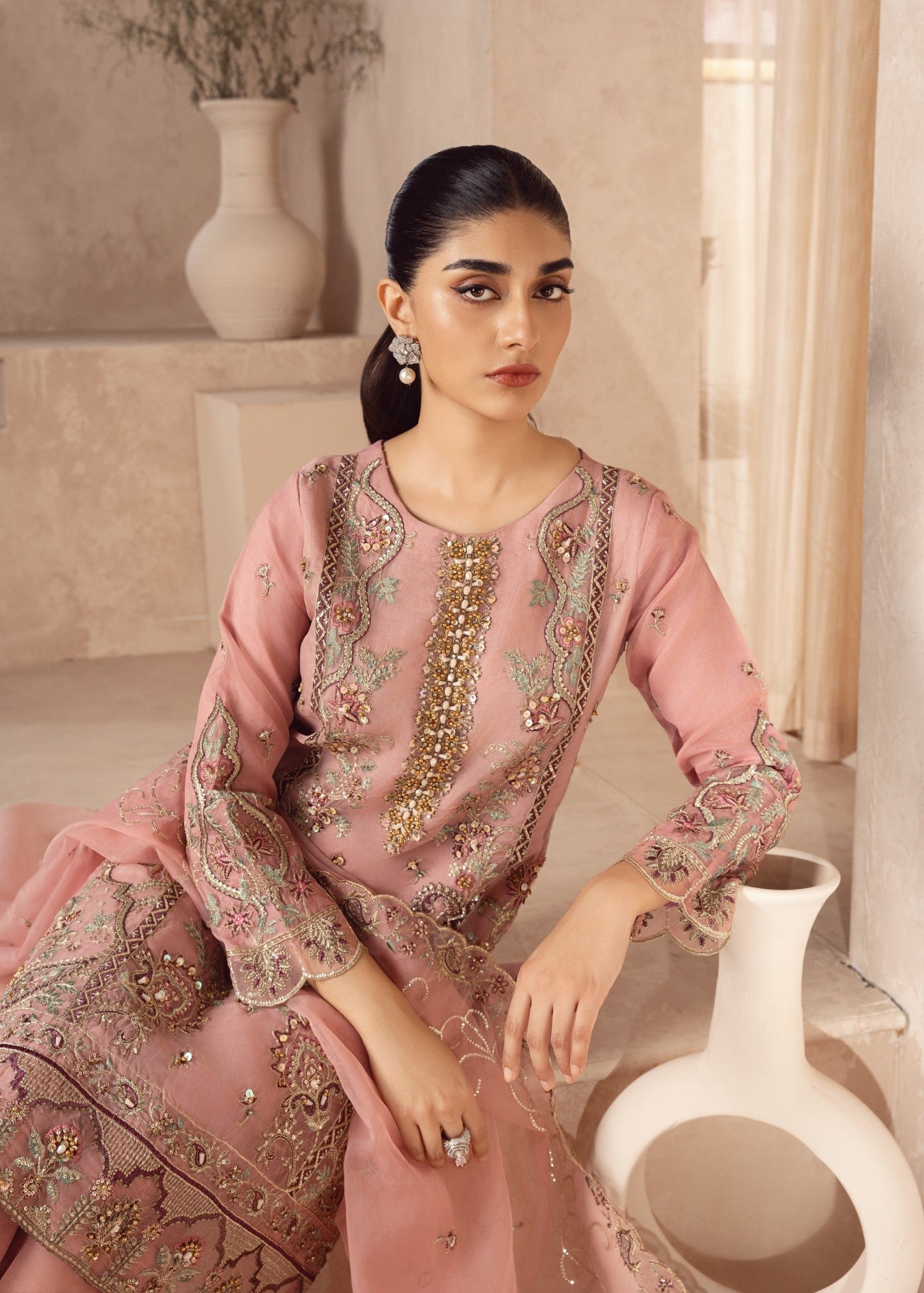 Zebaye Zardozi US 542 pink(SB) Women 3pcs