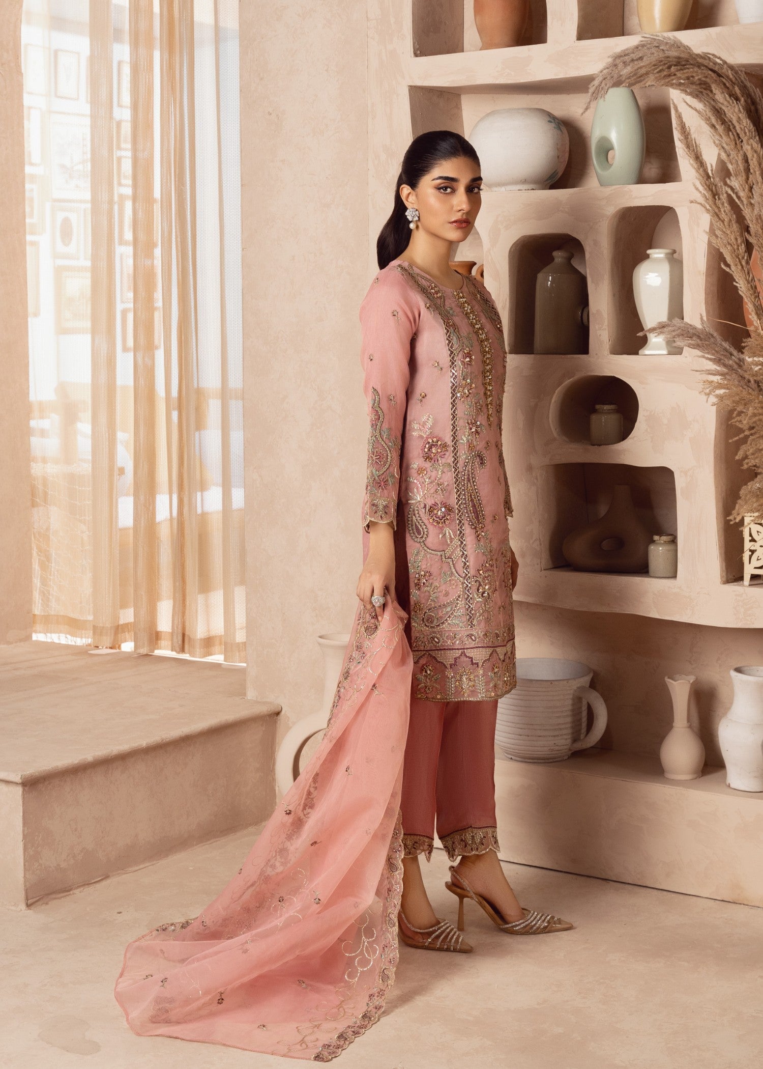 Zebaye Zardozi US 542 pink(SB) Women 3pcs