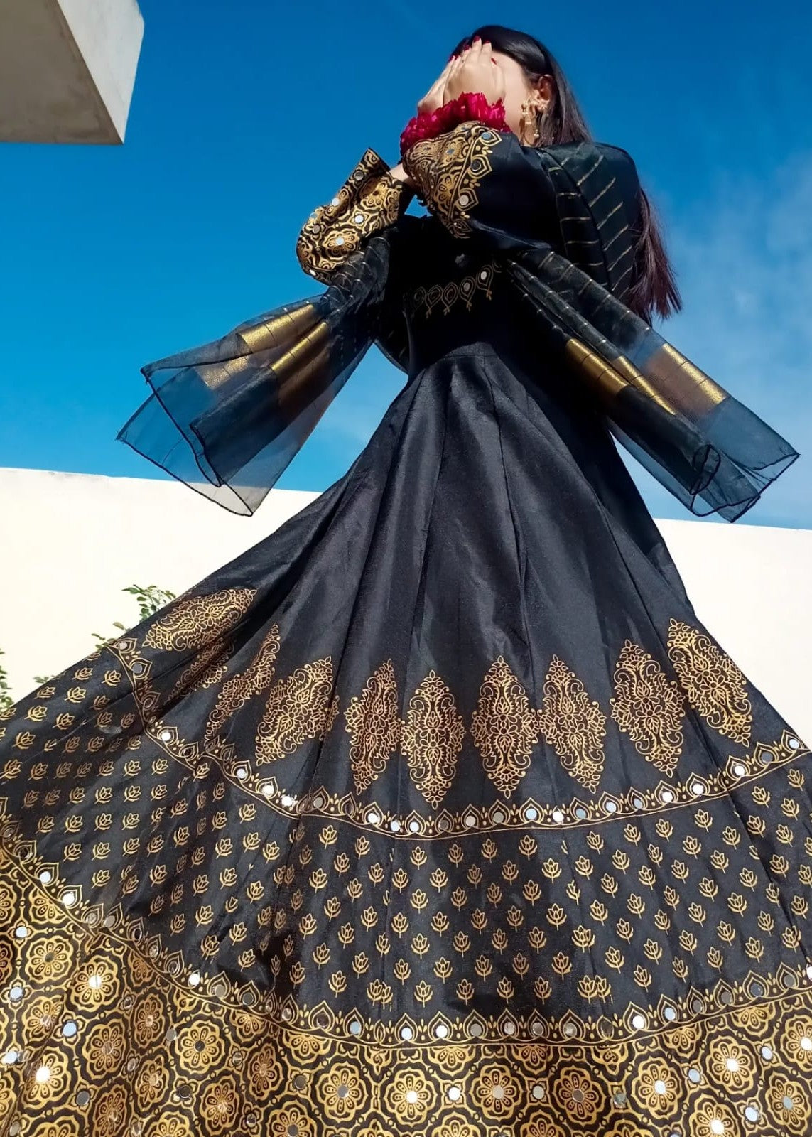 1 Virsapret black anarkali Women 3pcs