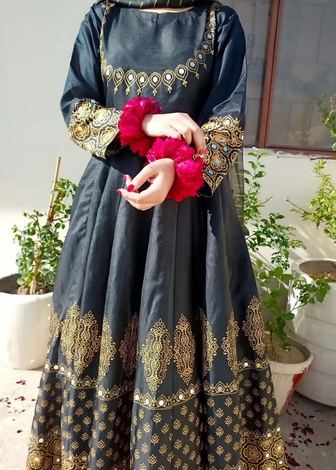 1 Virsapret black anarkali Women 3pcs