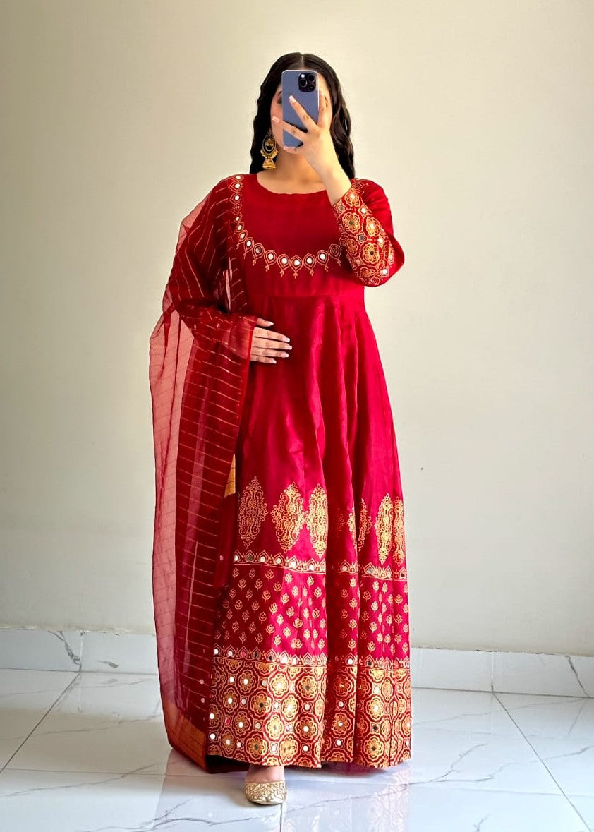 1 Virsapret maroon anar kali Women 3pcs