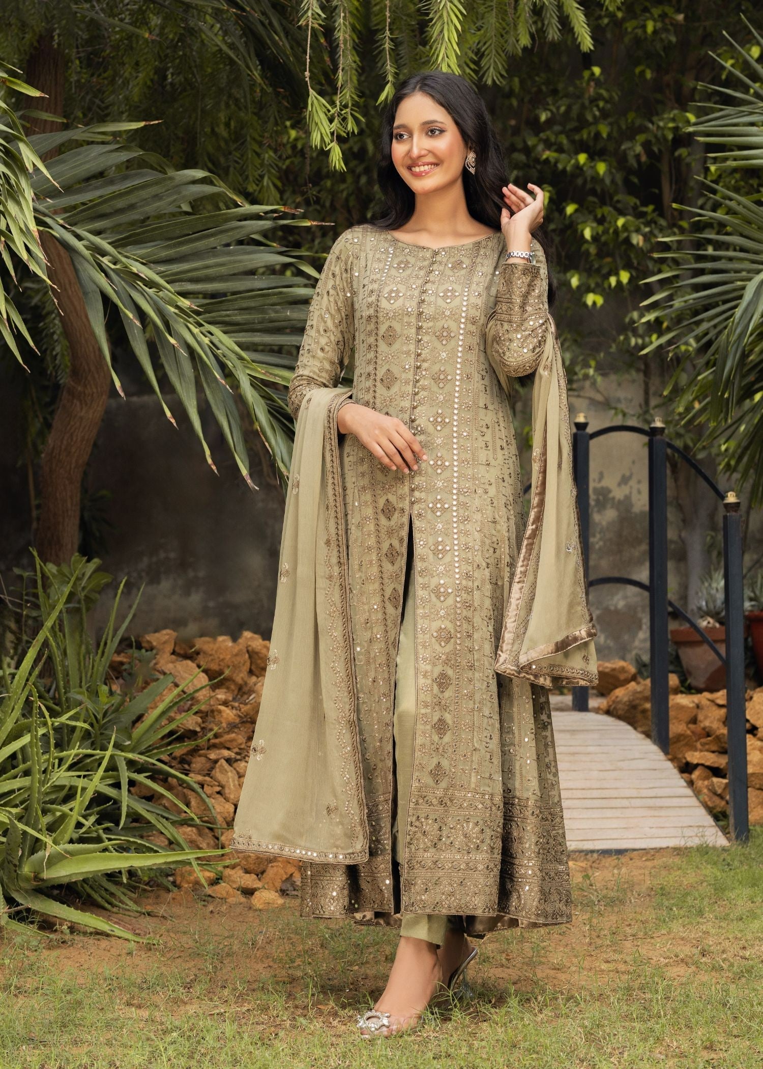 Ayesha Closet Sana Muted Gold Women 3pcs