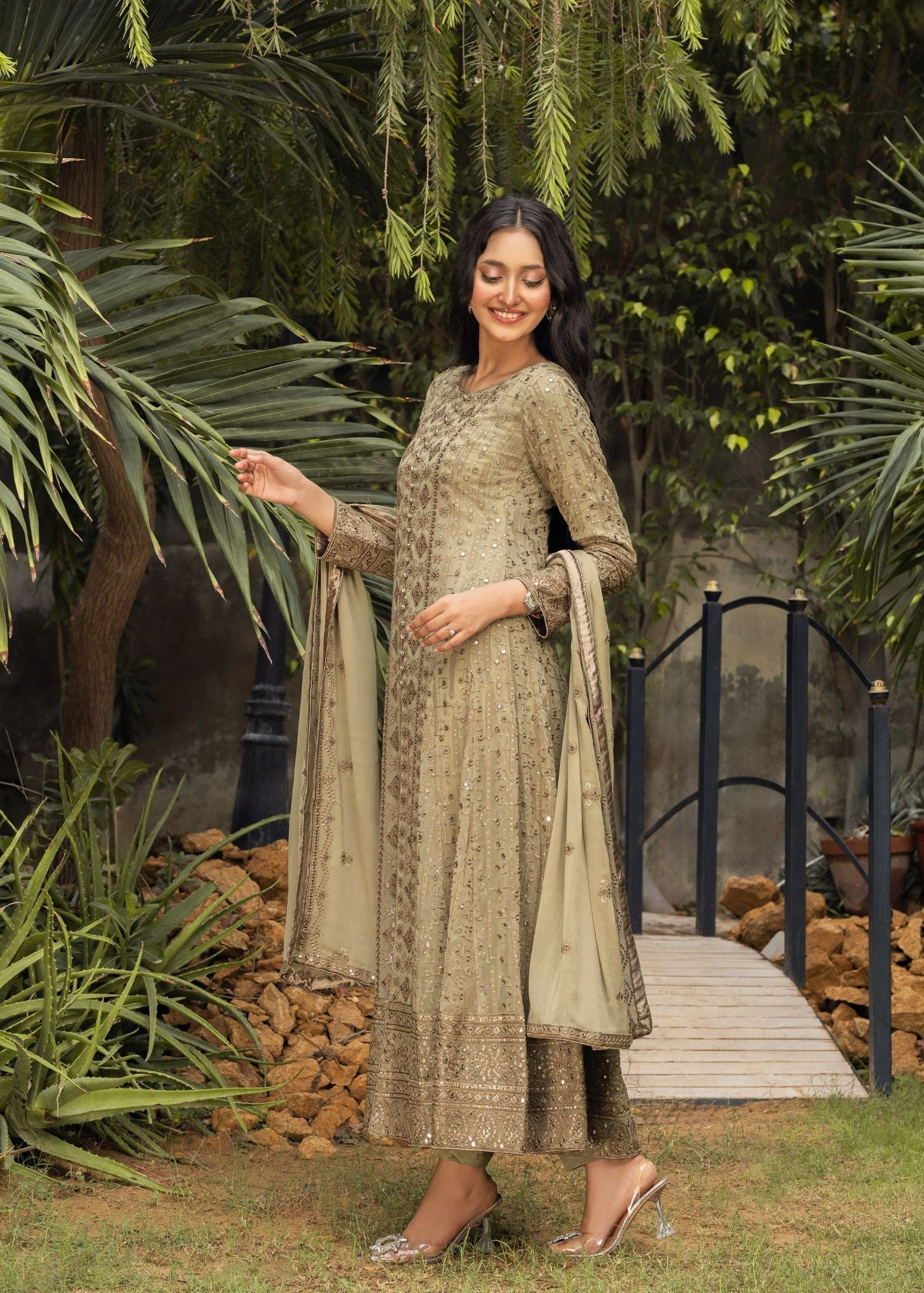 Ayesha Closet Sana Muted Gold Women 3pcs