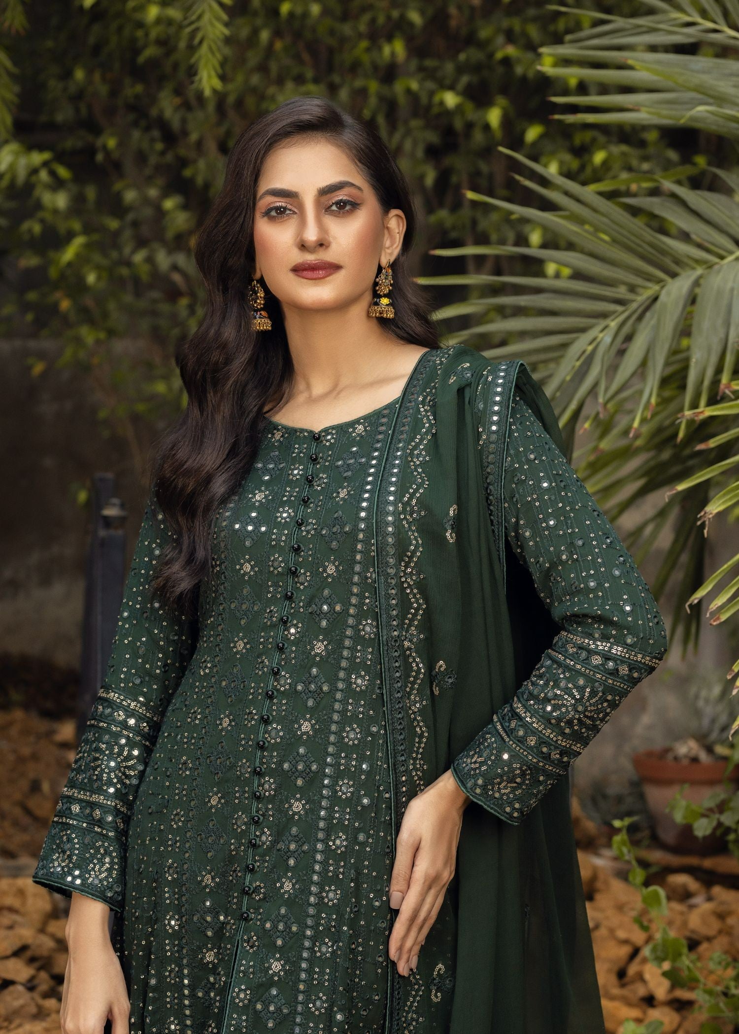 Ayesha Closet Sana Forest Green Women 3pcs