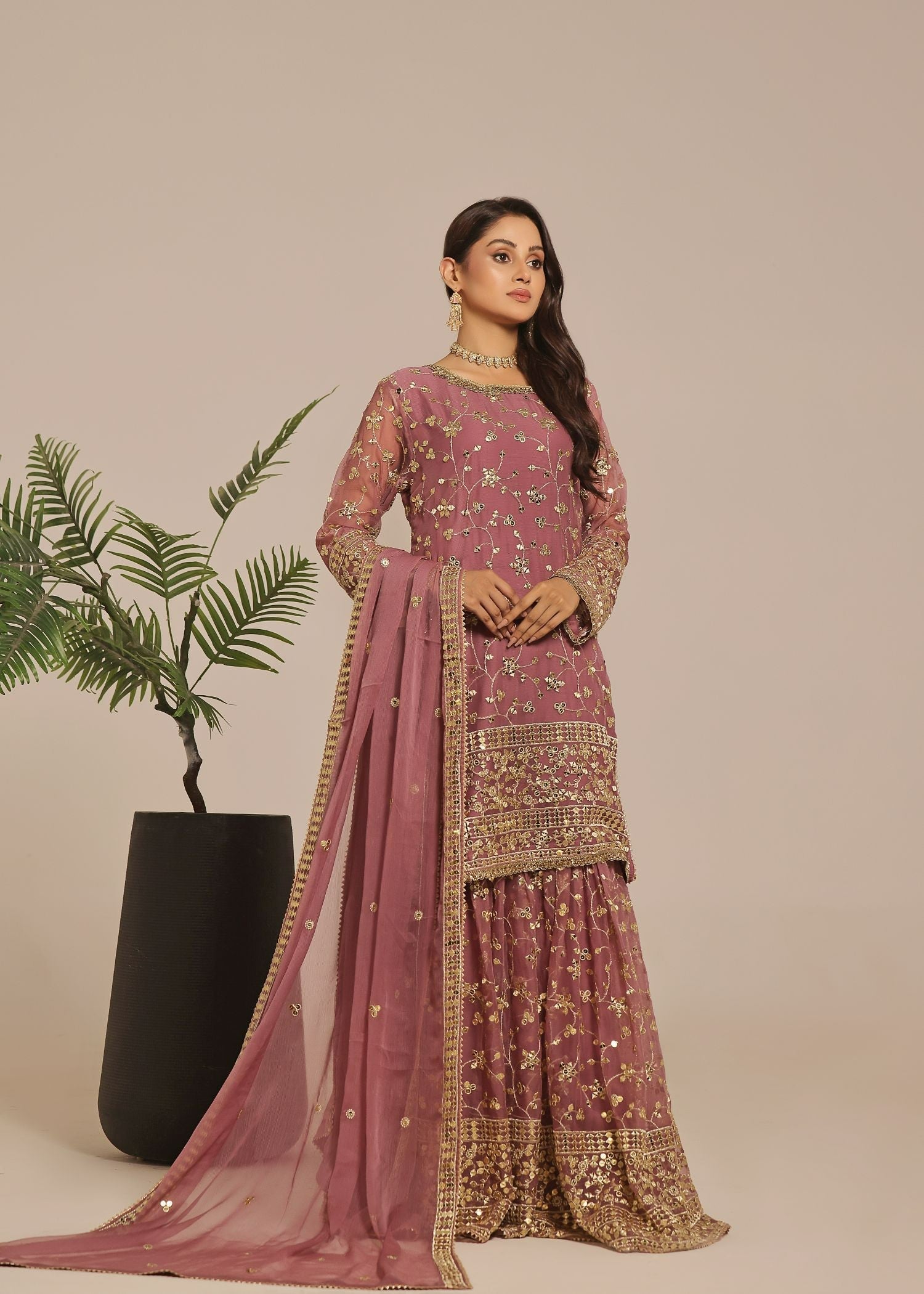 Ayesha Closet Mehndi Mauve Women 3pcs