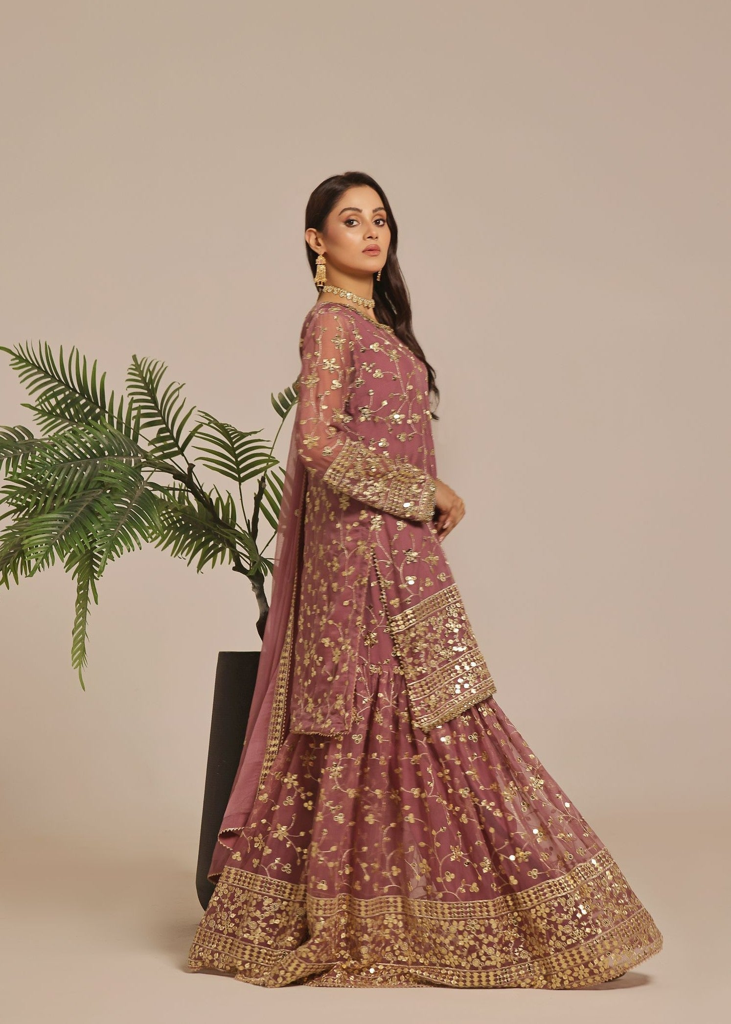 Ayesha Closet Mehndi Mauve Women 3pcs