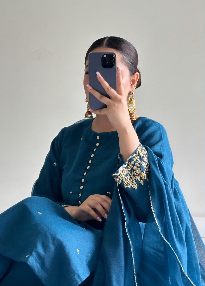 Ayesha B sapphire blue naaz Women 3pcs