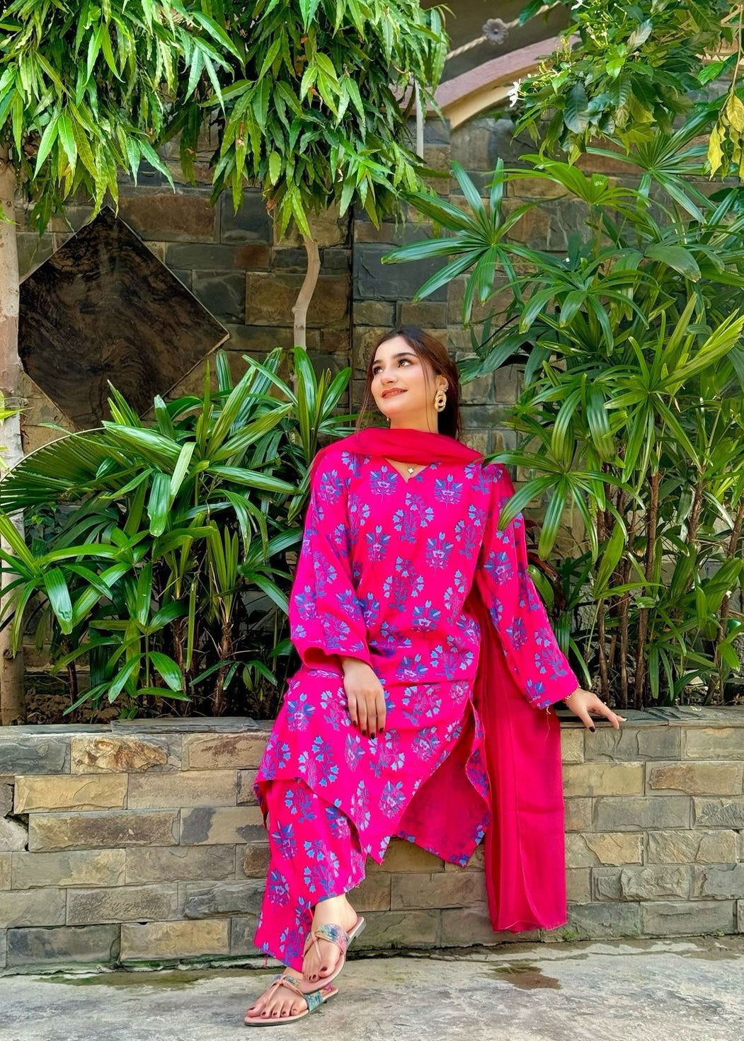 Chaudhary Arts Iris Printed (Pink) Women 2pcs