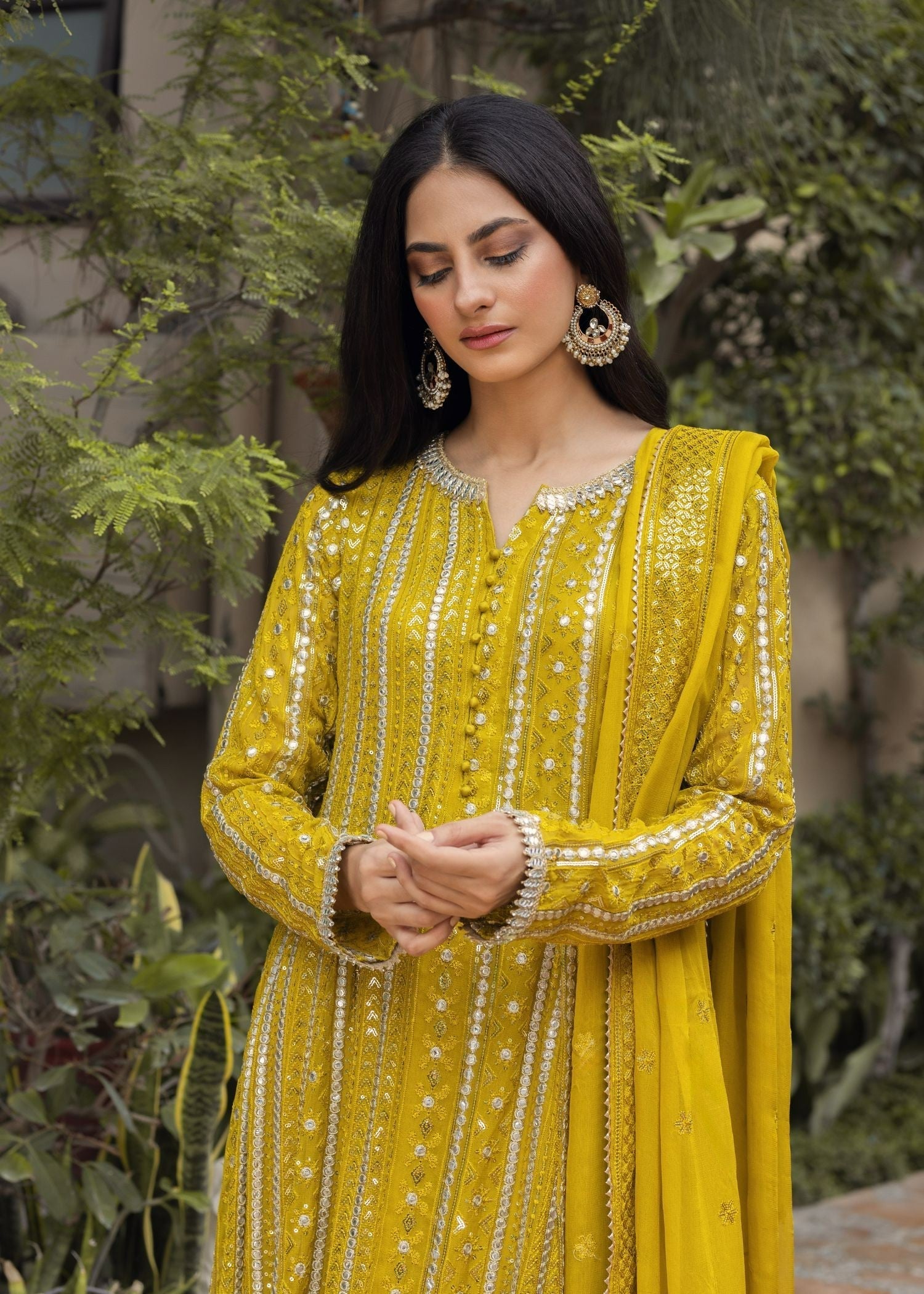 Ayesha Closet Rang o Roop Lemon Yellow Women 3pcs