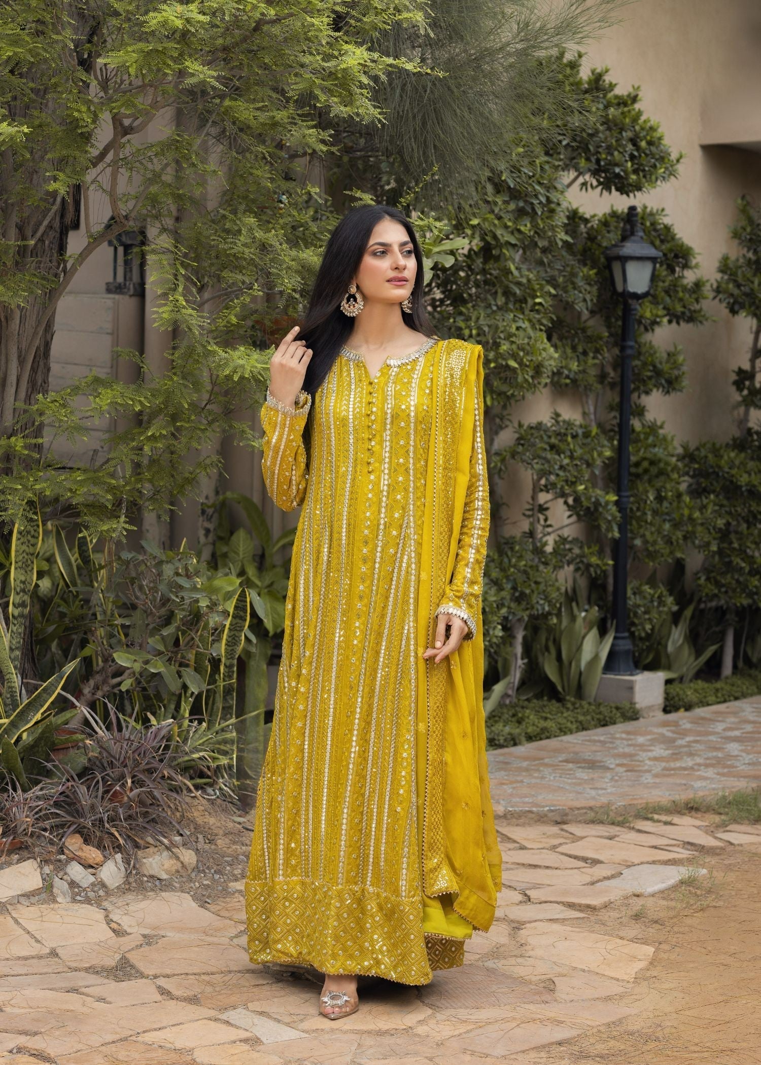 Ayesha Closet Rang o Roop Lemon Yellow Women 3pcs