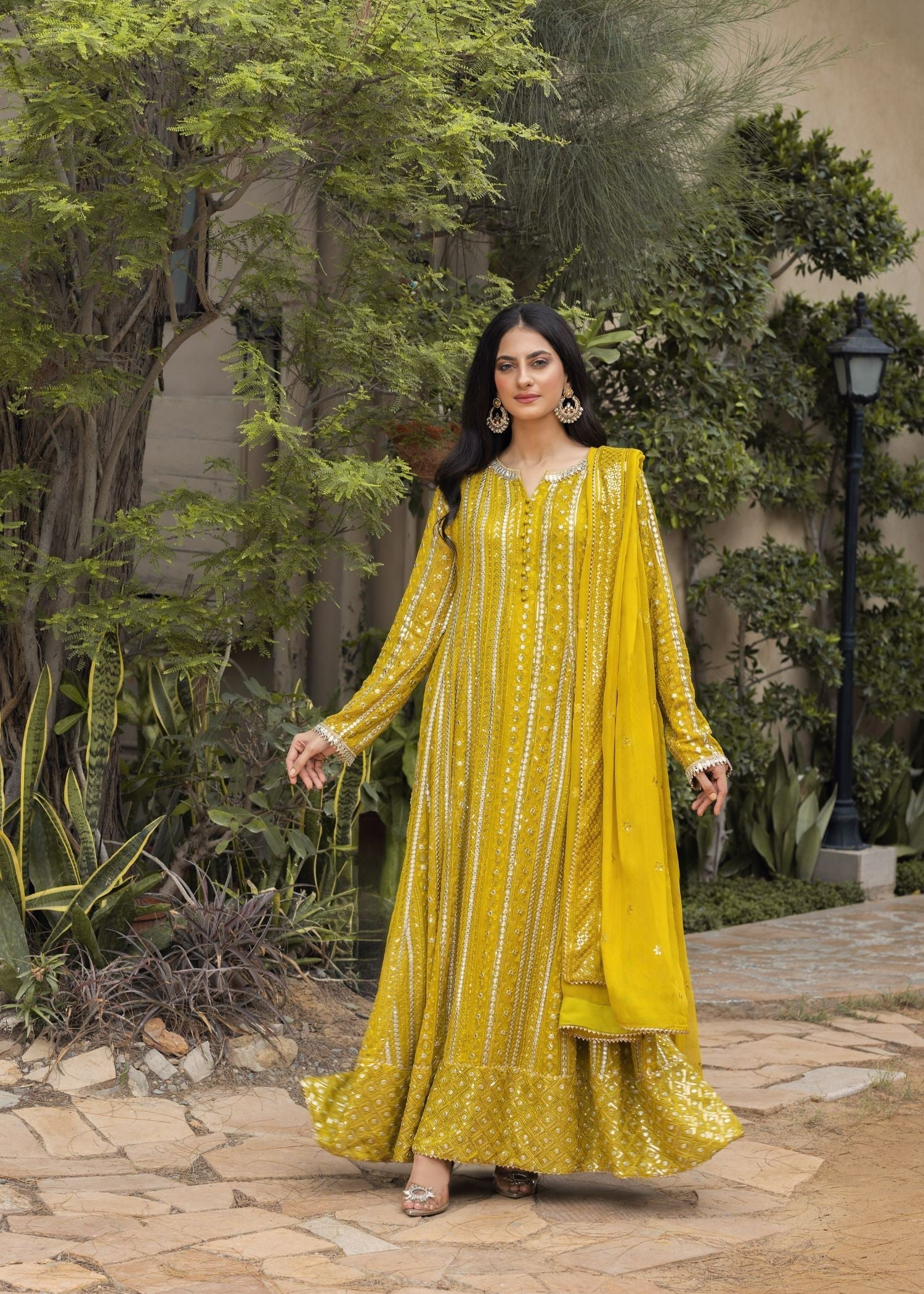 Ayesha Closet Rang o Roop Lemon Yellow Women 3pcs