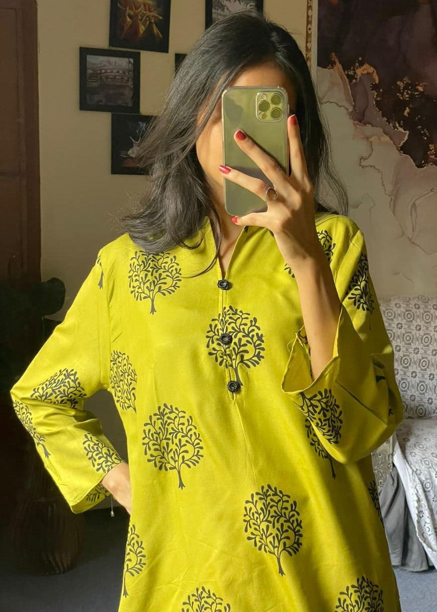 Chaudhary Arts Tree Printed (apple green) Women 2pcs