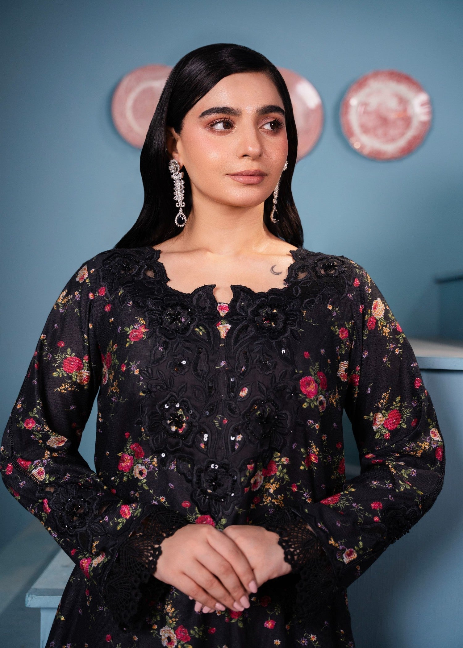 Maroon By Iqra Chaudhry FLORAL BLACK Women 3pcs