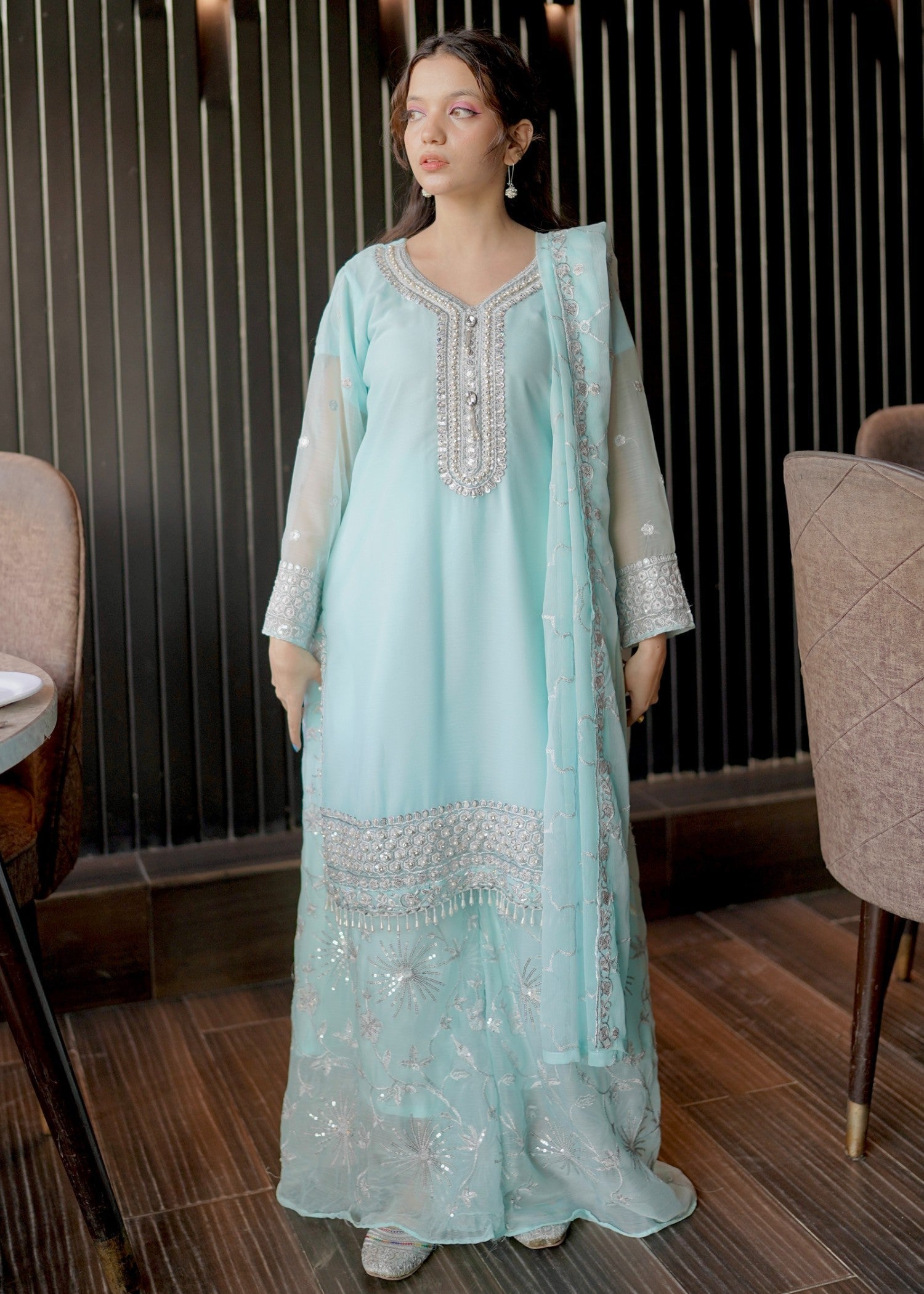 Four Season Boutique AREESHA ICEBLUE Women 3pcs