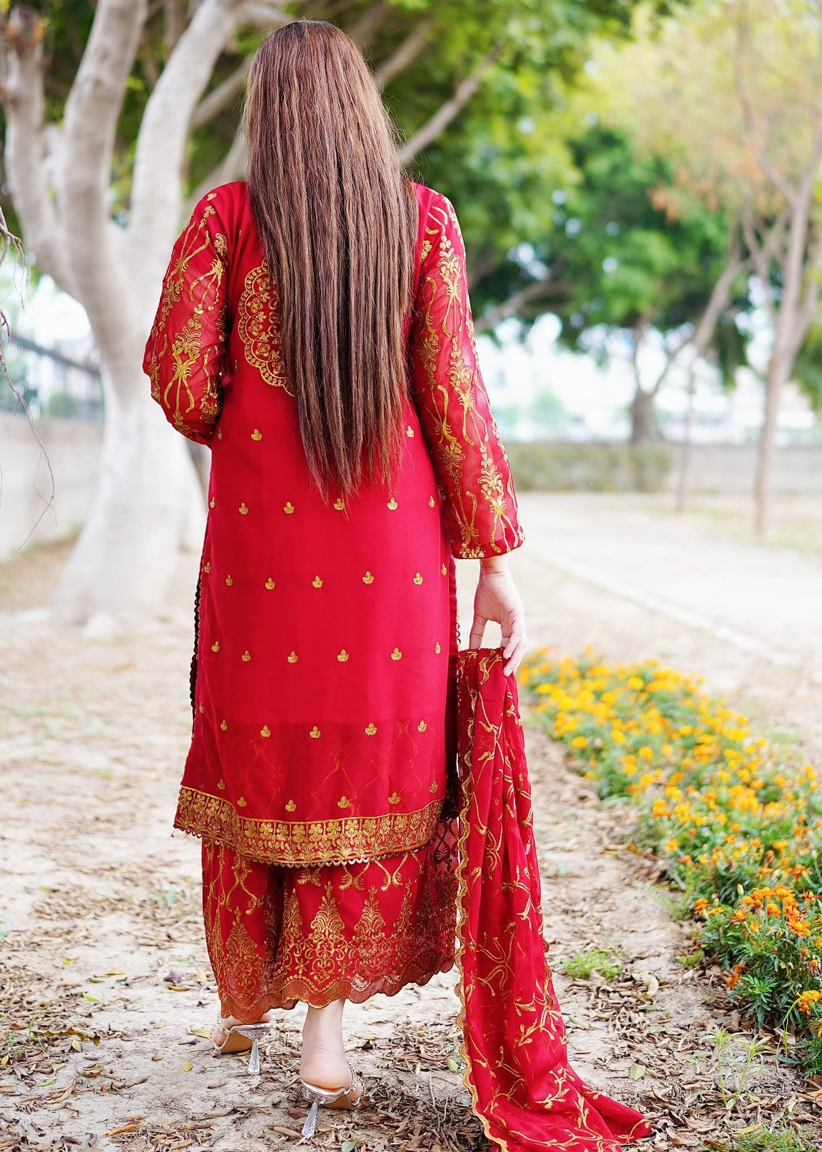 Four Season Boutique ZAMDA CHIFFON RED Women 3pcs