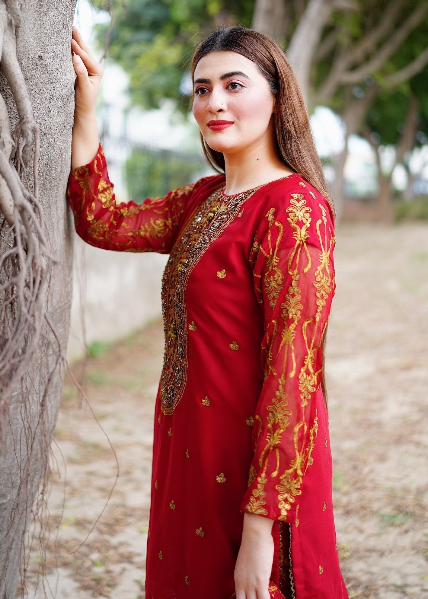 Four Season Boutique ZAMDA CHIFFON RED Women 3pcs