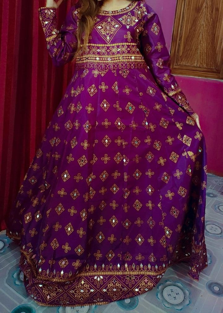 1 Virsapret sheesh mahal in purple Women 3pcs