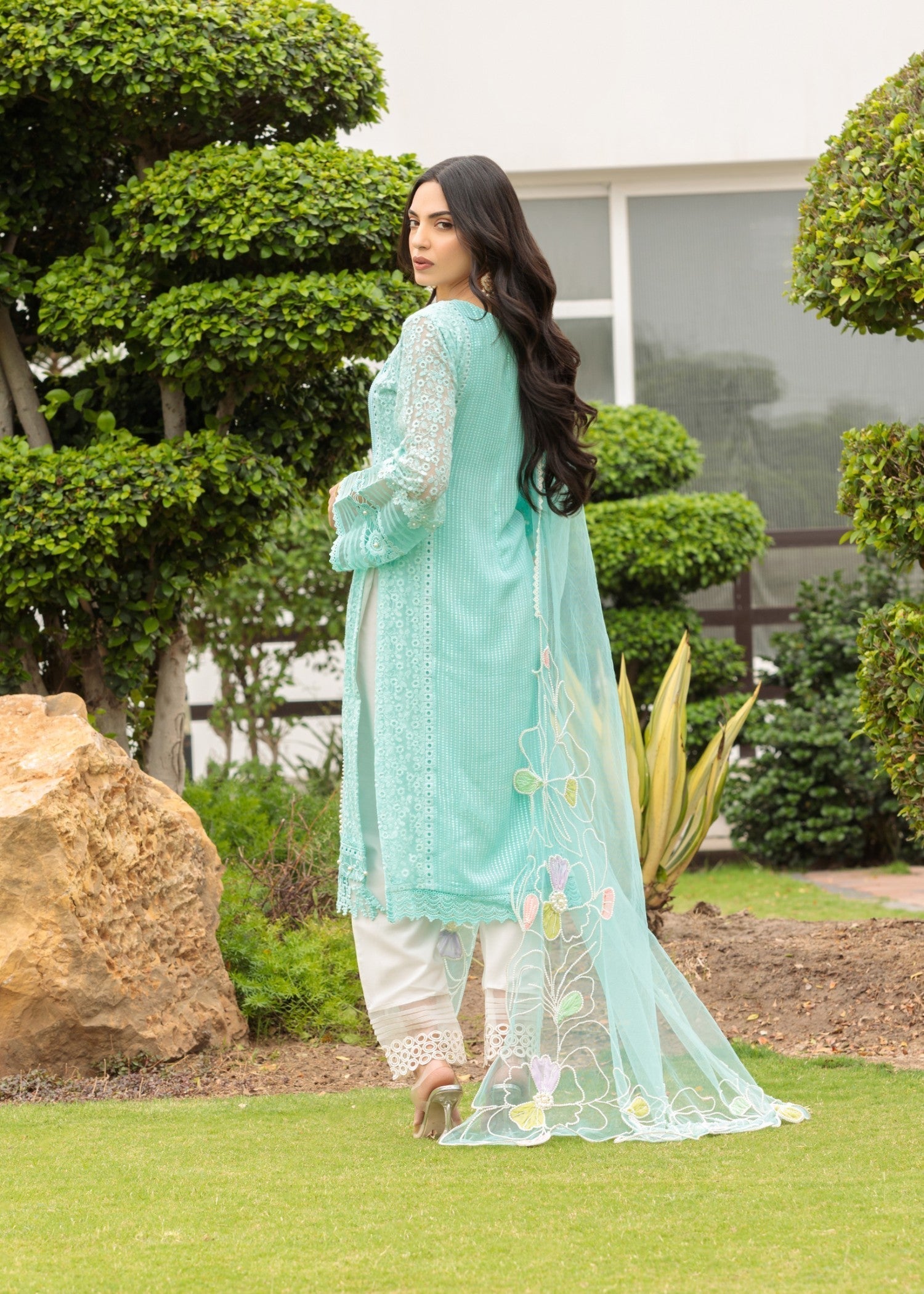 Khuda Baksh Creations S 123 Aqua Women 4pcs
