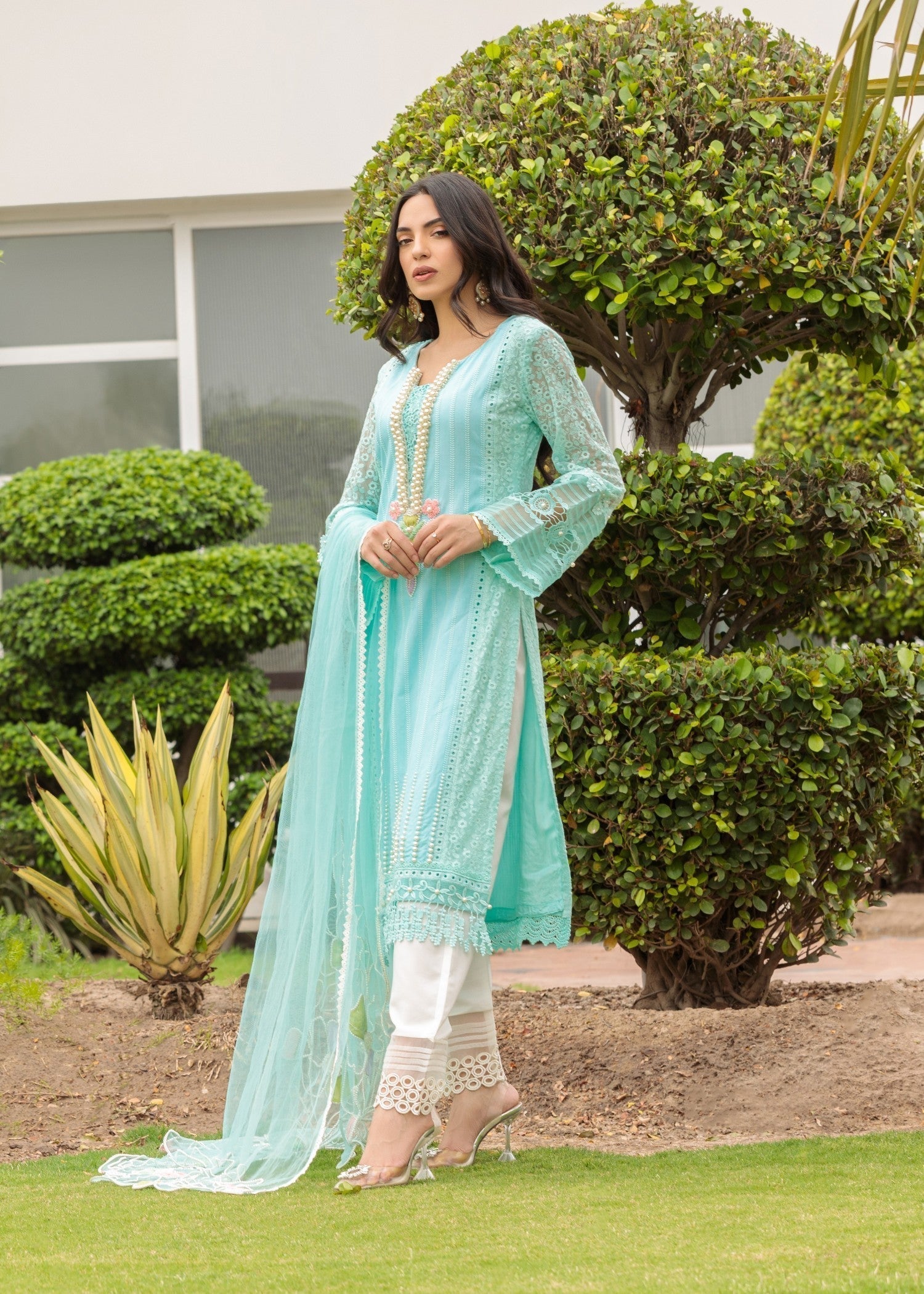 Khuda Baksh Creations S 123 Aqua Women 4pcs