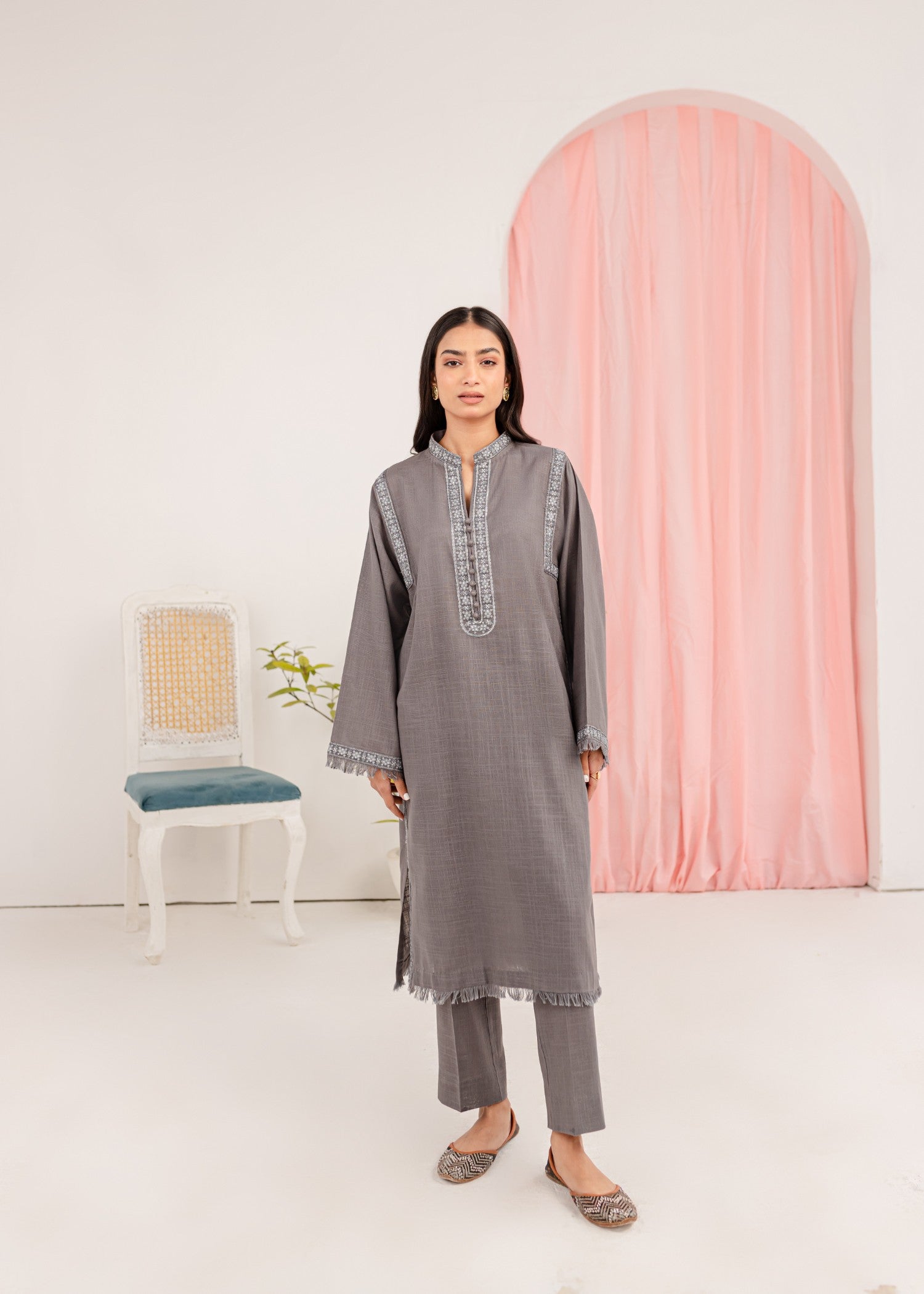 Mayal Embroidered ZC KD GY Women 2pcs