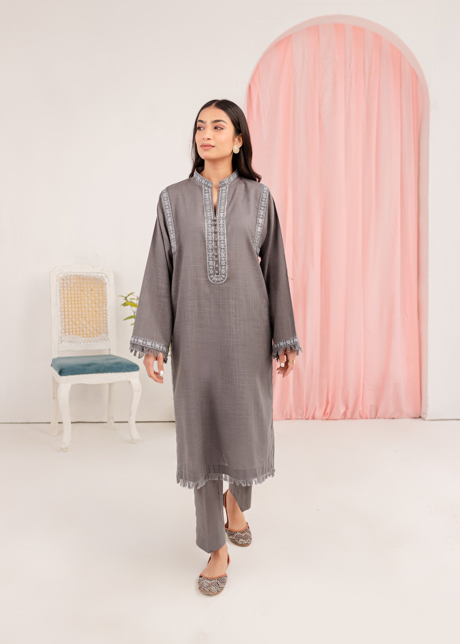 Mayal Embroidered ZC KD GY Women 2pcs