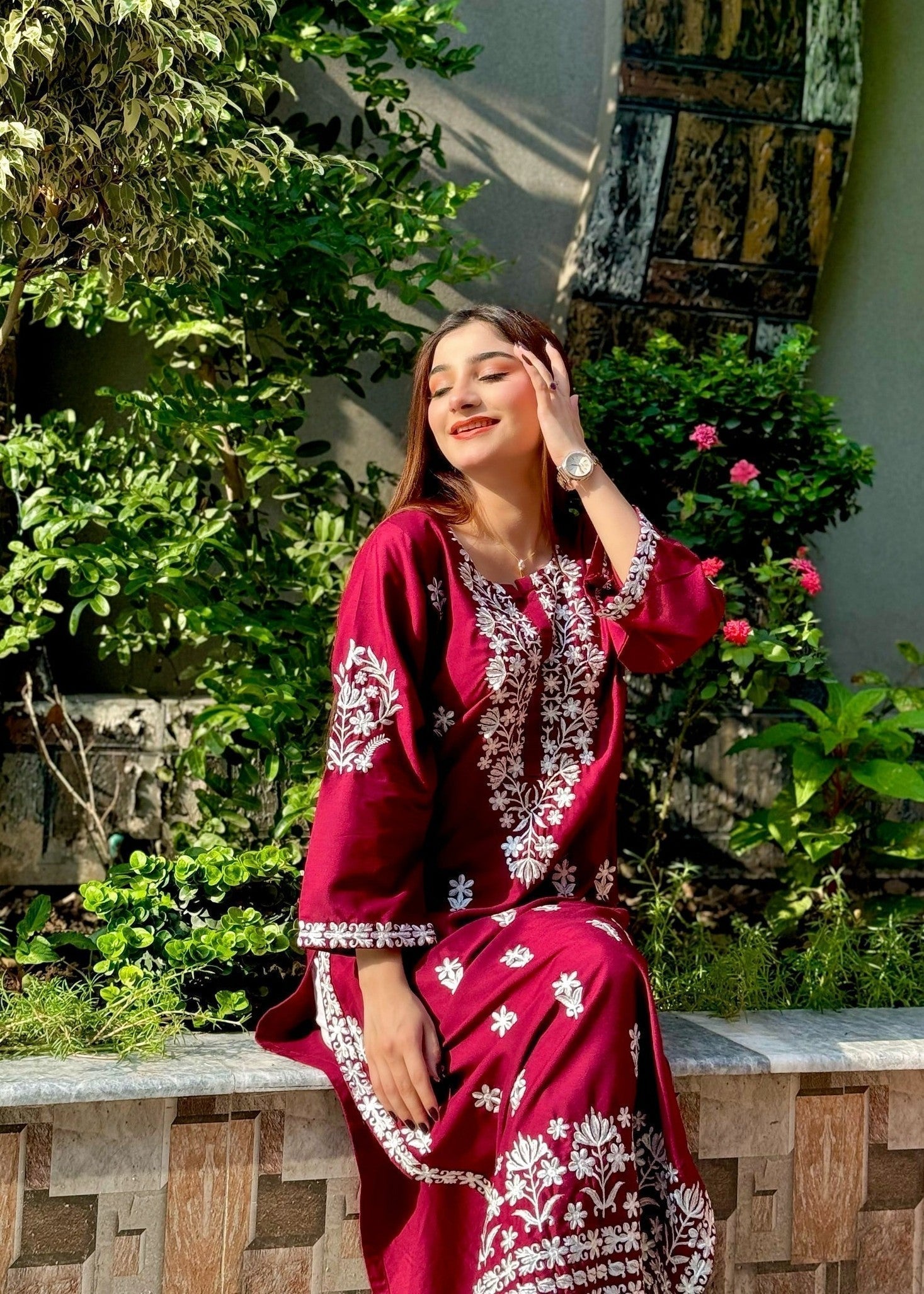 Chaudhary Arts Indian Kurti Maroon Women 1pcs