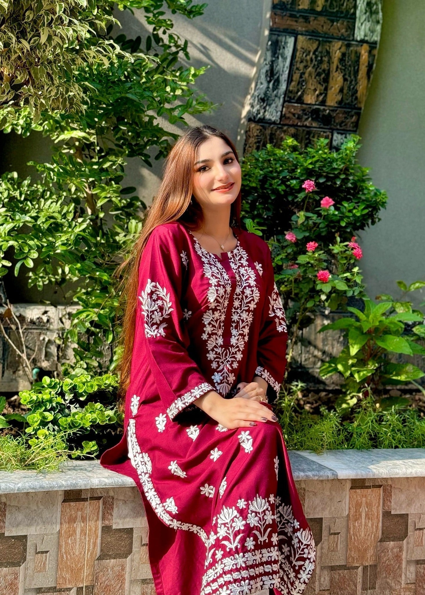 Chaudhary Arts Indian Kurti Maroon Women 1pcs