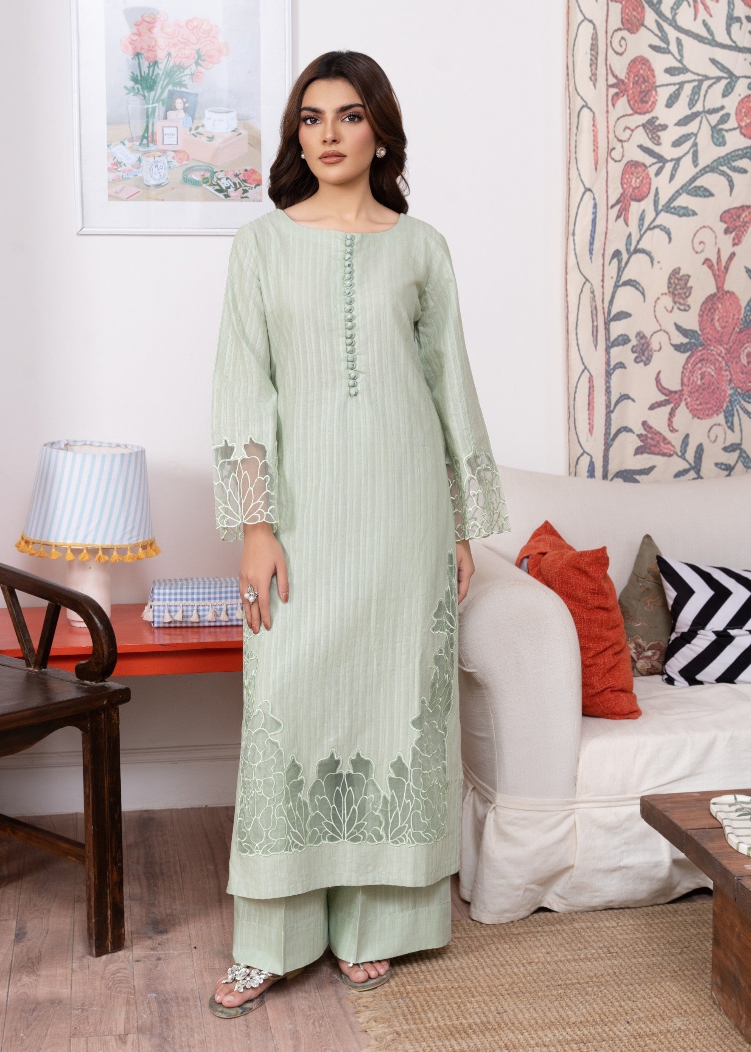 Sahibas By Mirza Calico Pista Women 2pcs