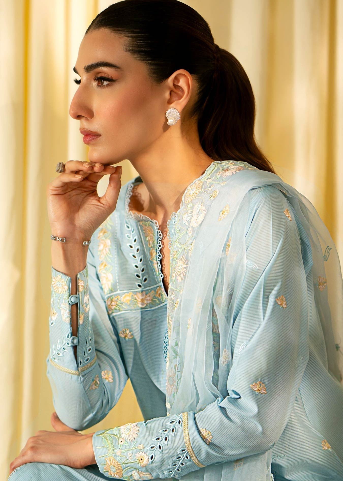 Musaif Esme Stitched Kurta Set () Women 3pcs