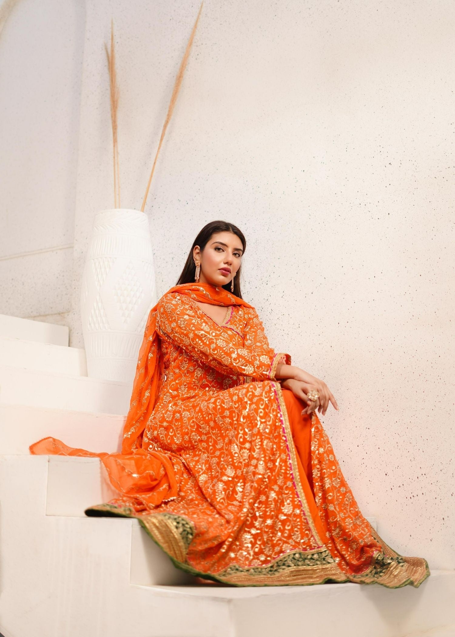 Ayesha Closet Jadoo Orange Women 3pcs