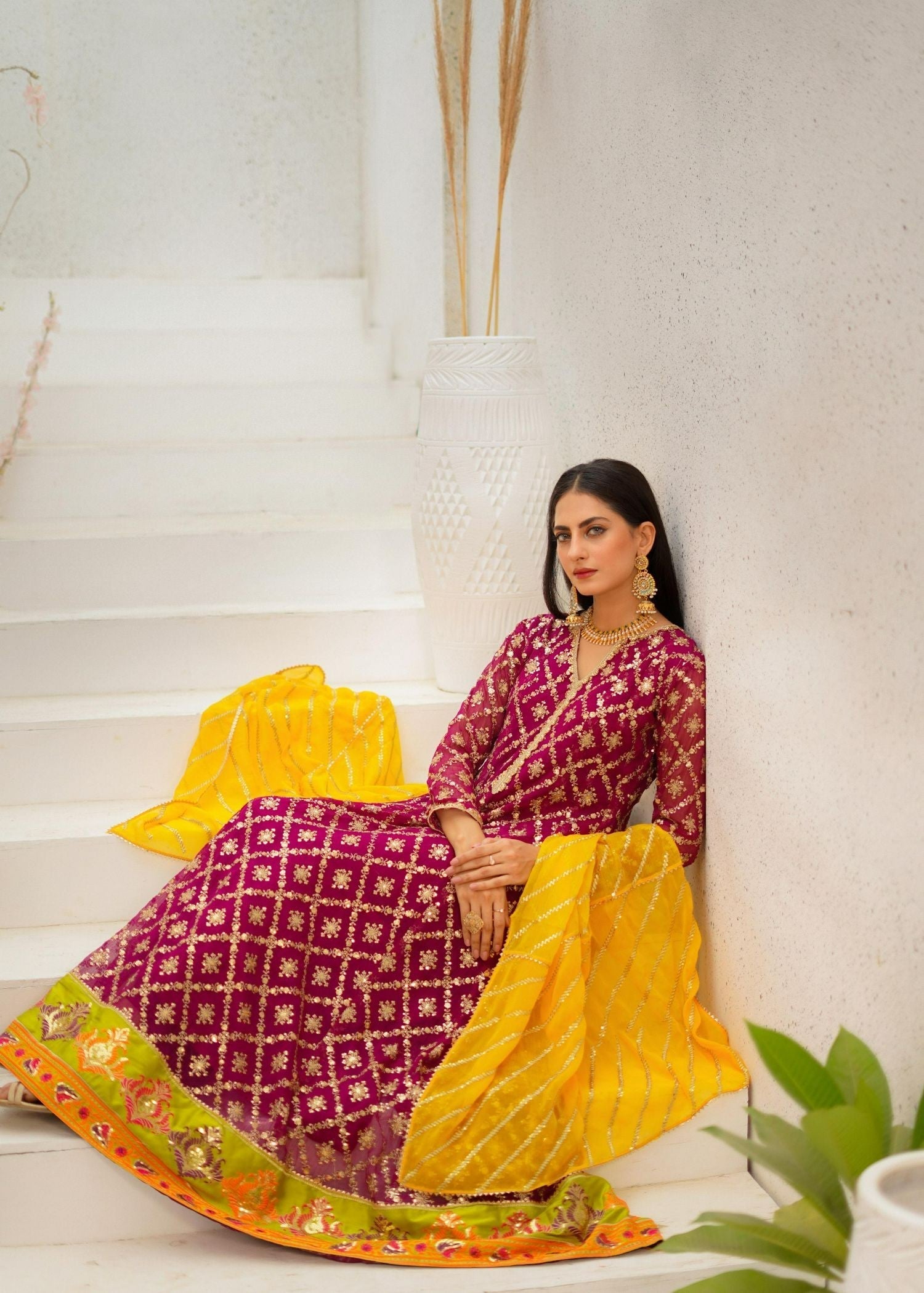 Ayesha Closet Malikaa Magenta Women 3pcs