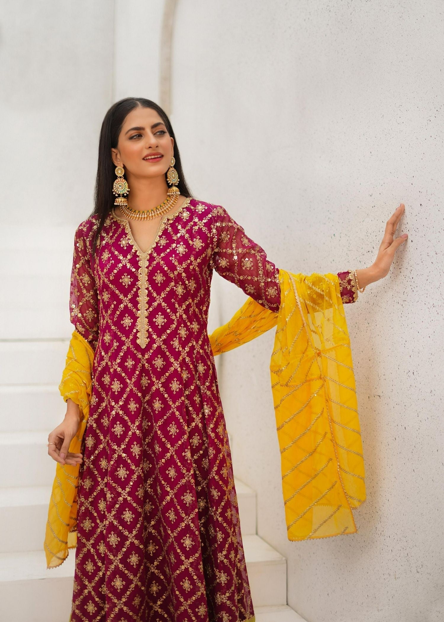 Ayesha Closet Malikaa Magenta Women 3pcs
