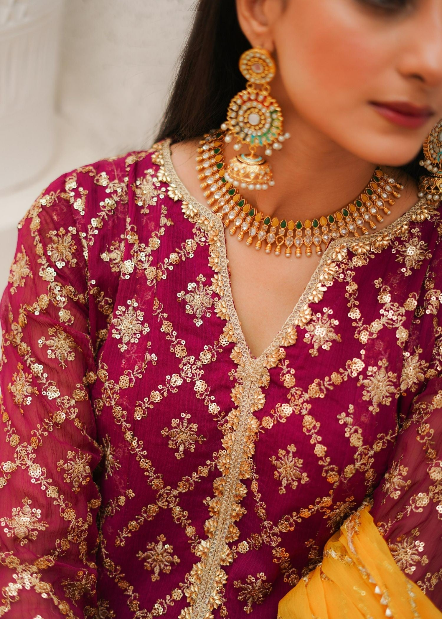 Ayesha Closet Malikaa Magenta Women 3pcs