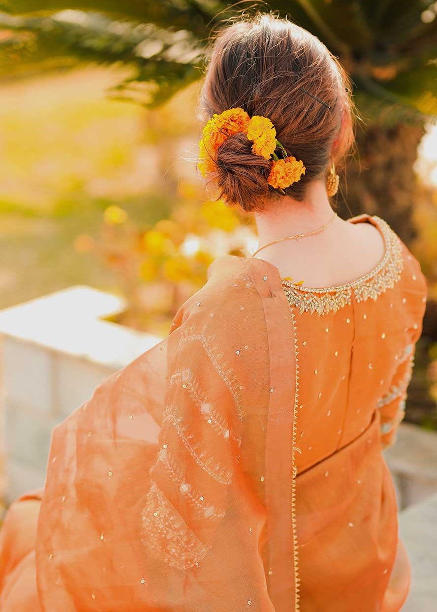 Amna Ismail LAMA ORANGE SAREE Women 3pcs