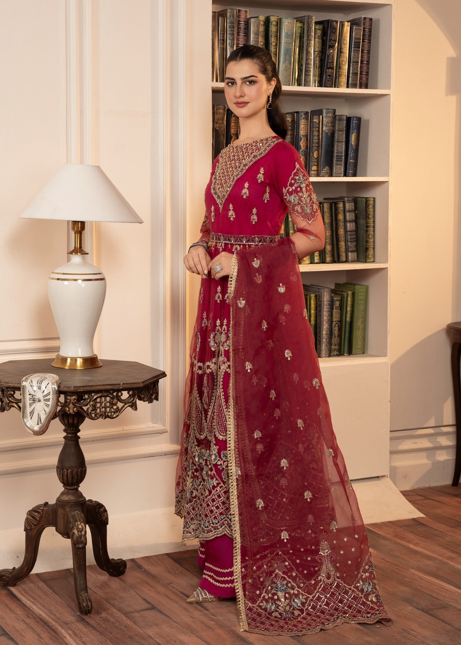 Zebaye Zardozi US 586 angar red(SB) Women 3pcs